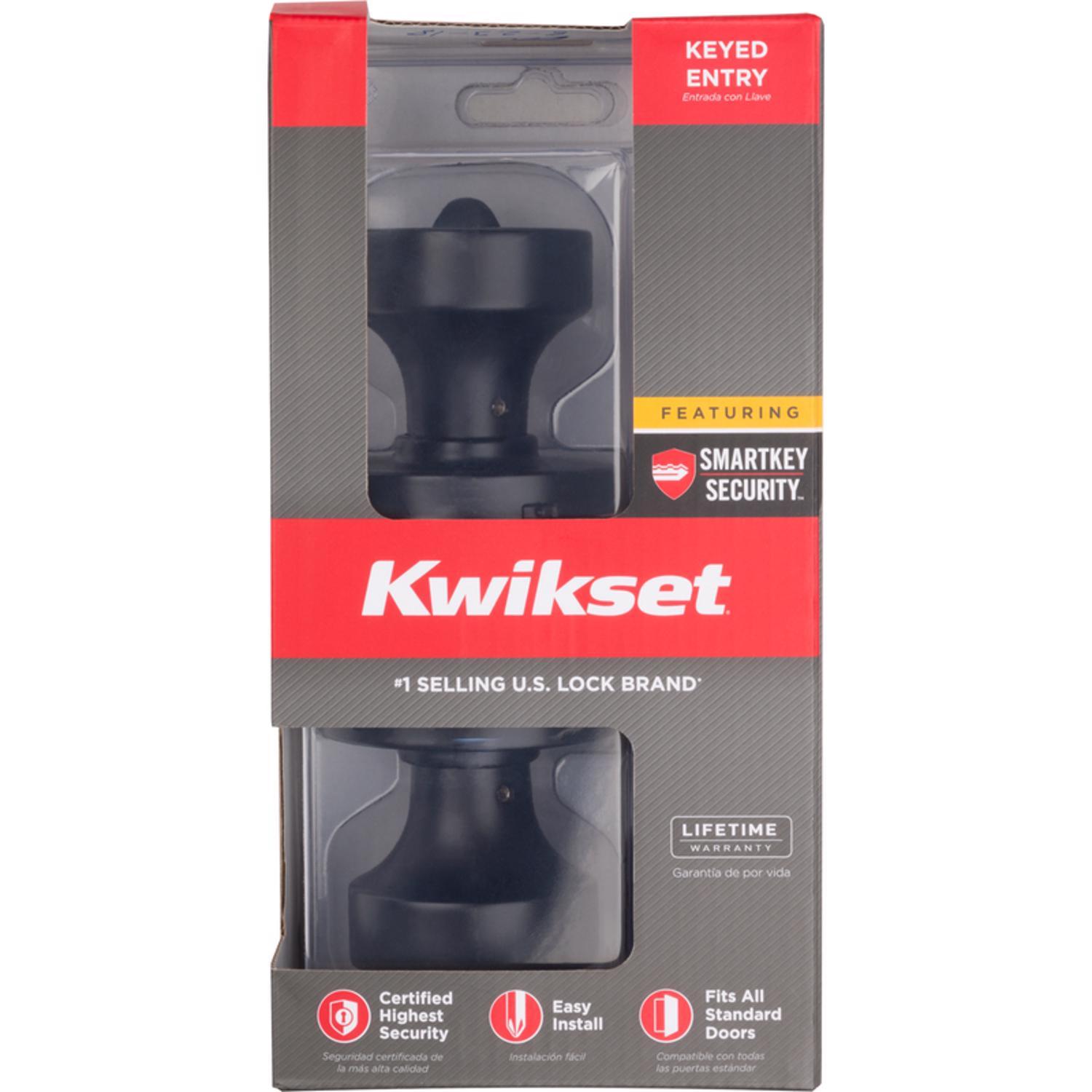 Kwikset Signature Series Pismo Iron Black Entry Door Knob KW1 2-1/4 in.
