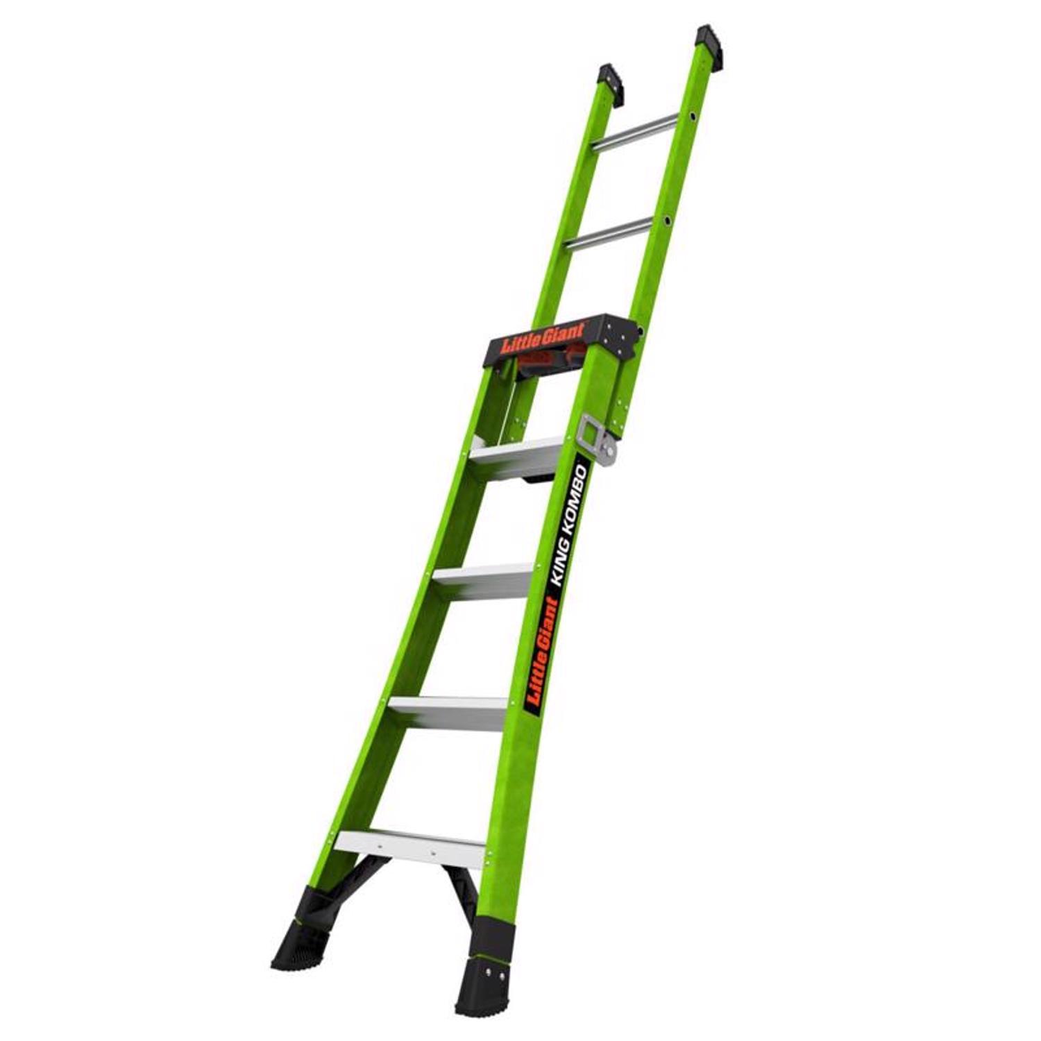 Little Giant King Kombo 5 ft. H Fiberglass Multi-Position Ladder Type IAA 375 lb. capacity