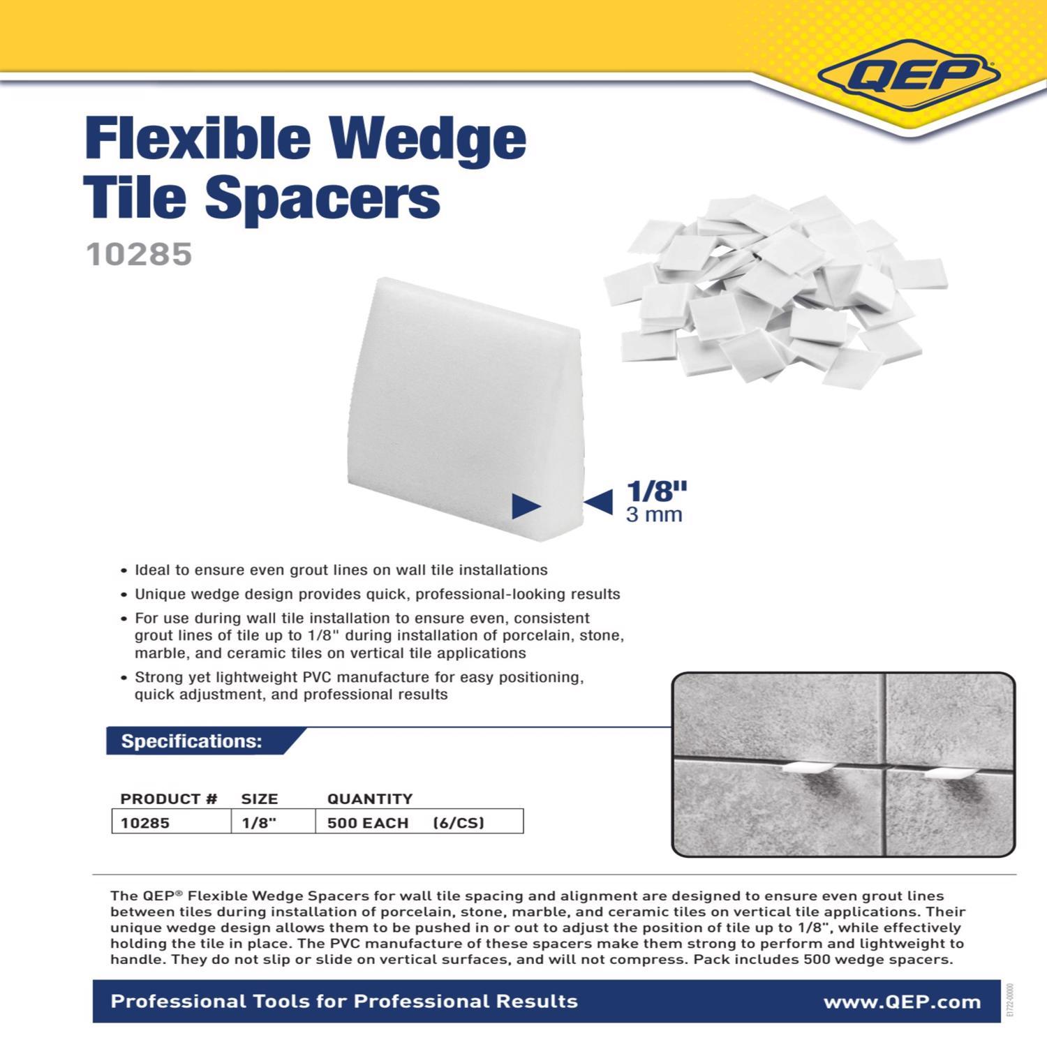QEP 0.6 in. H X 0.5 in. W X 0.1 in. L Plastic Tile Spacer 500 pk
