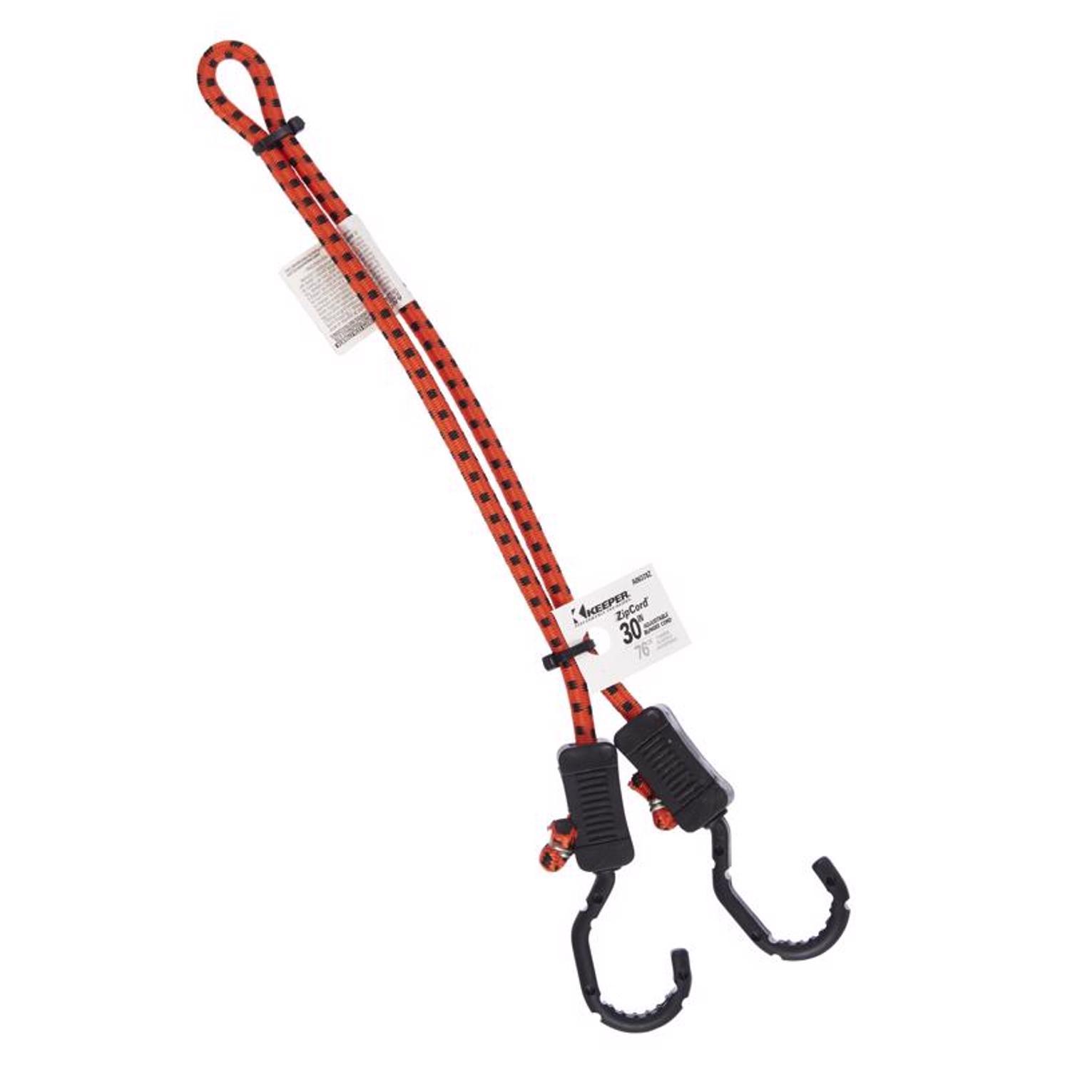 Keeper Orange Adjustable Bungee Cord 30 in. L X 0.315 in. 1 pk