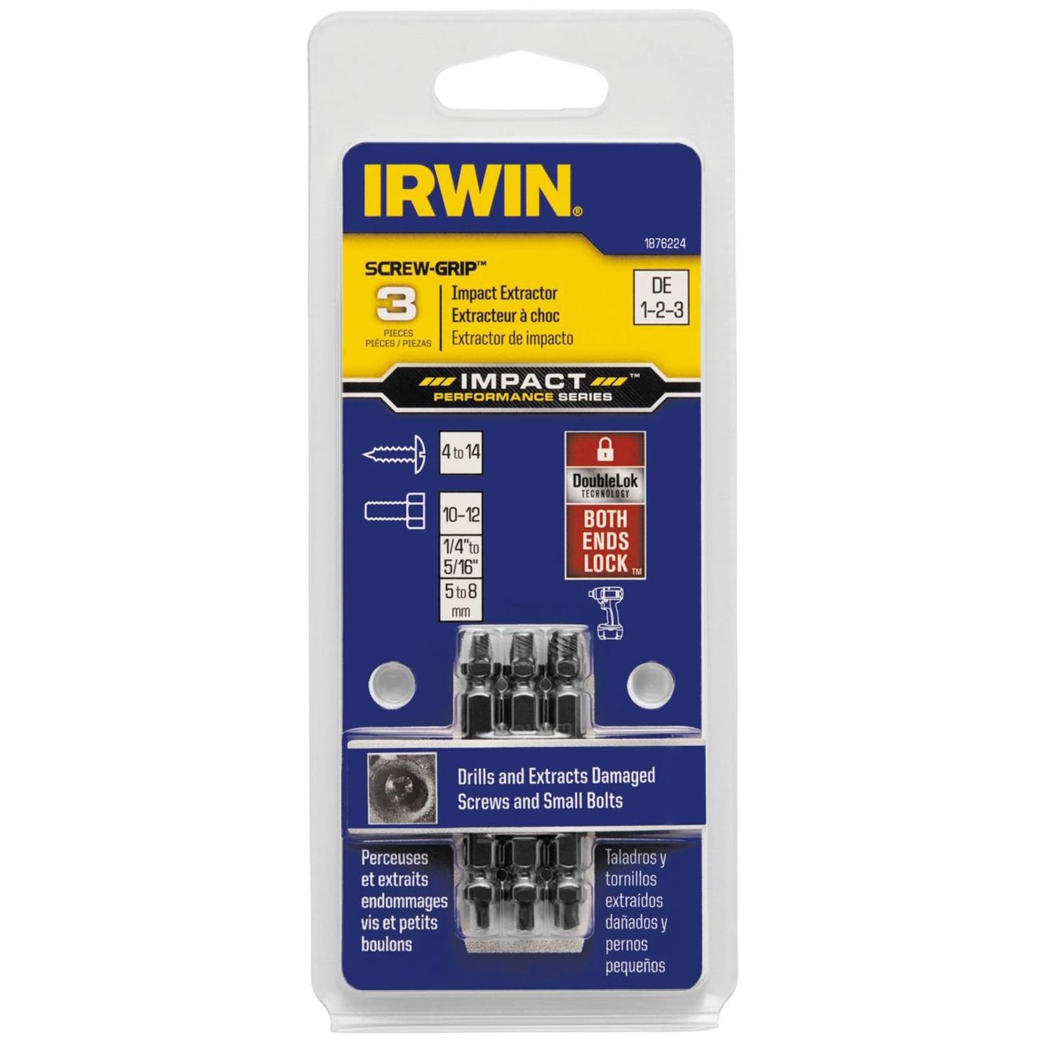 Irwin Impact Screw-Grip.15 in. M2 High Speed Steel Double-Ended Screw Extractor 2 in. 3 pc