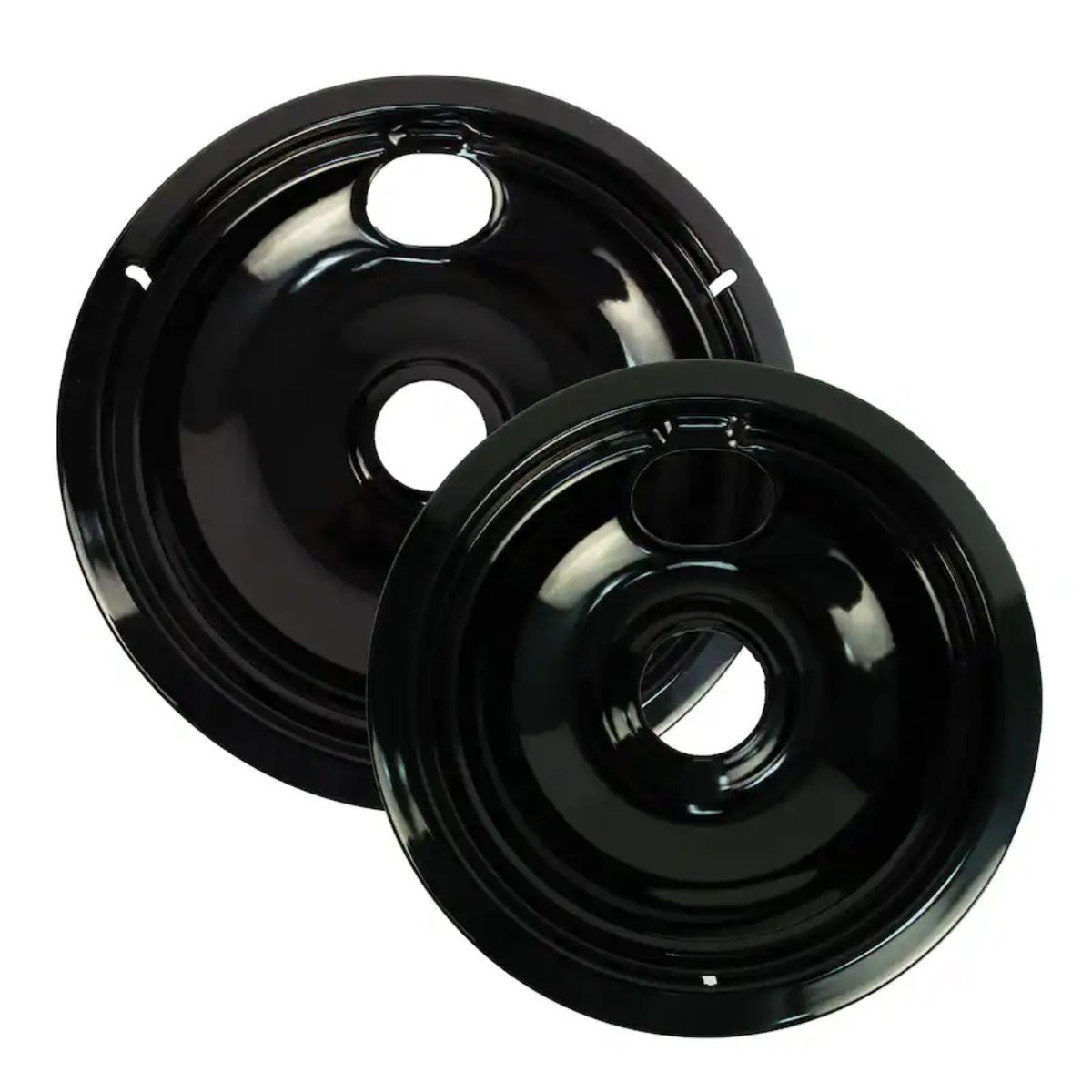 Range Kleen Universal 2pk Heavy Duty Black Porcelain Drip Bowls 6 in. and 8 in.