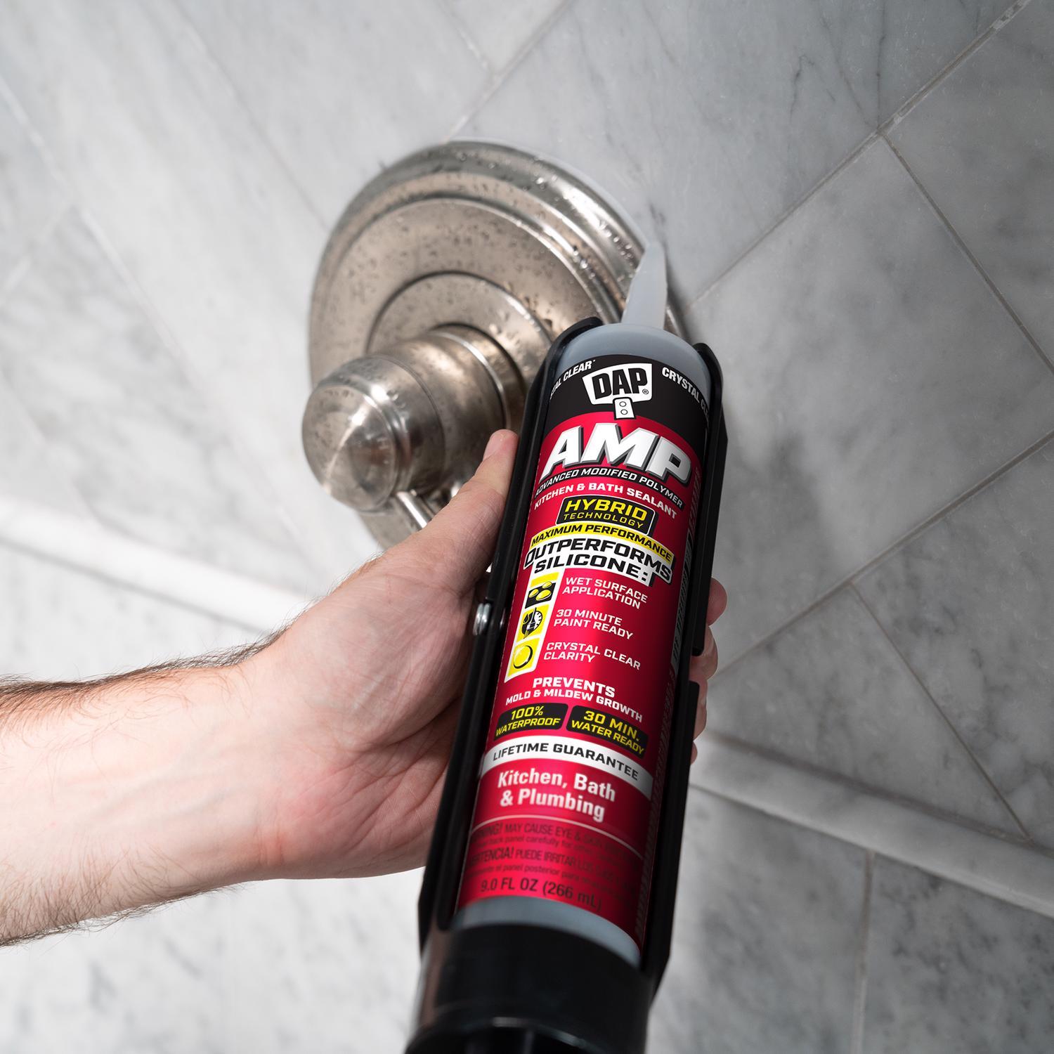 DAP AMP Crystal Clear Polymer Advanced Hybrid Caulk Sealant 9 oz
