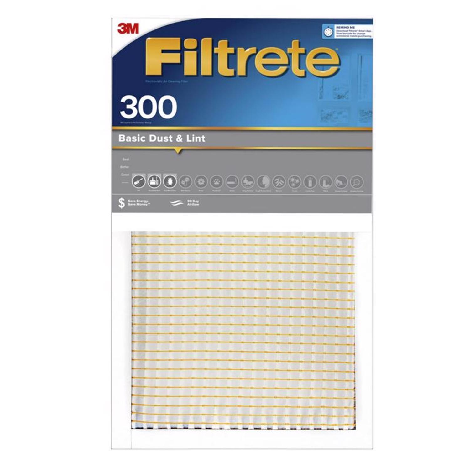 Filtrete 20 in. W X 30 in. H X 1 in. 300 MPR Pleated Filter Dust 1 pk