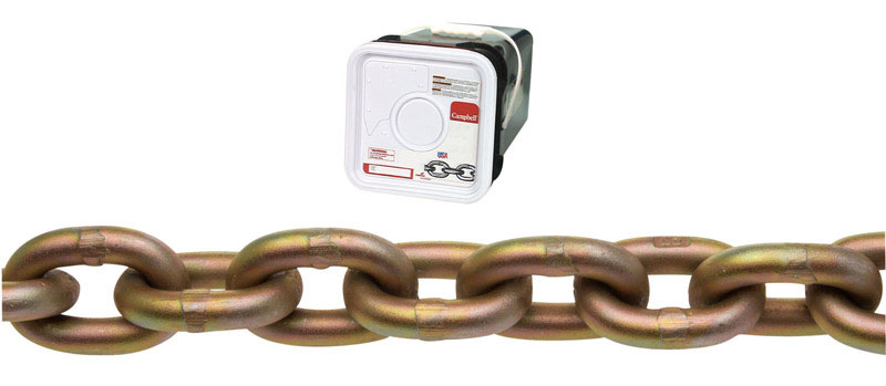 Campbell Chain Oval Link Transport Chain 45 ft. L x 3/8 in. Dia. Gold Carbon Steel