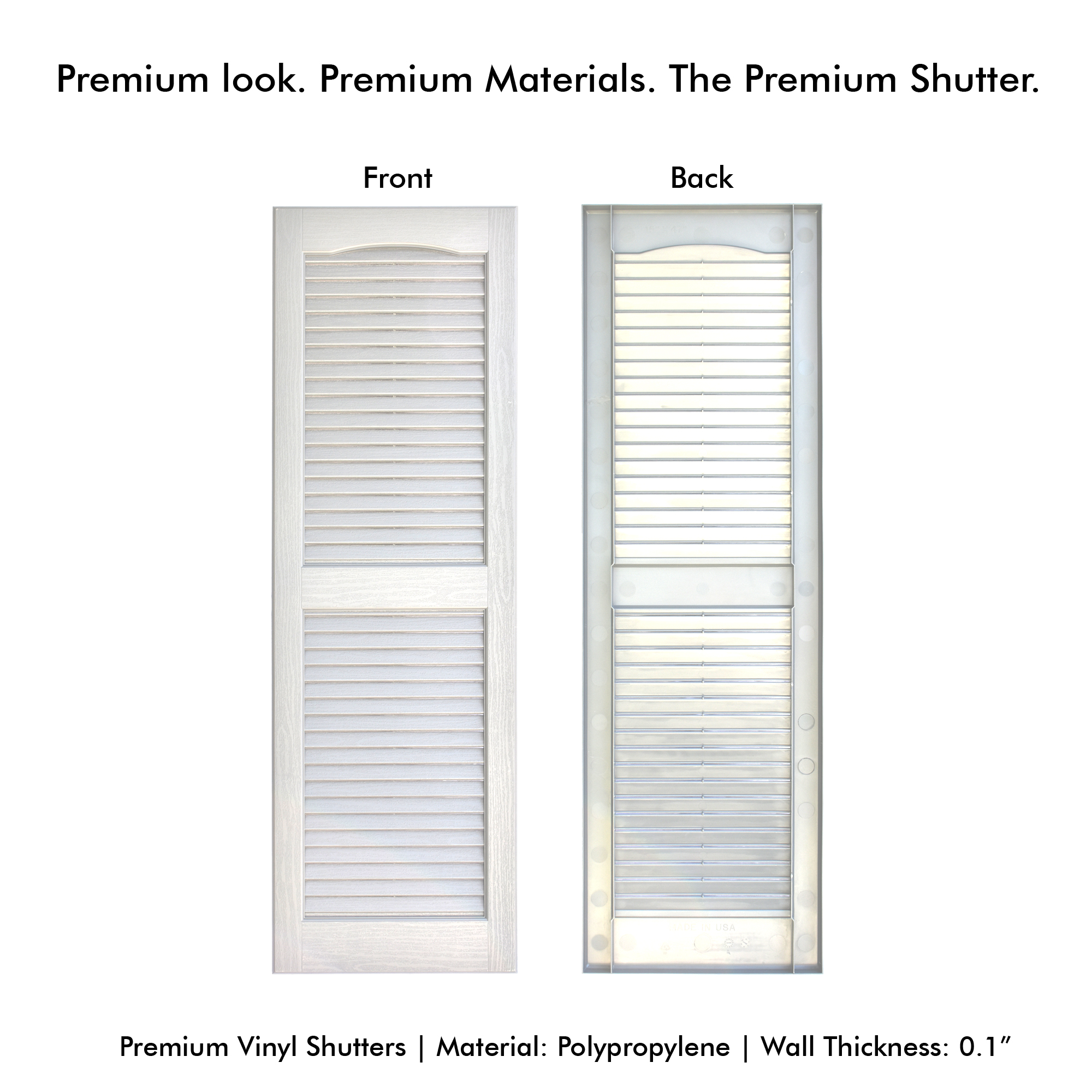 Pontiac Trail Open Louver Shutter 14.5 in. x 59 in. Dover White/Paintable