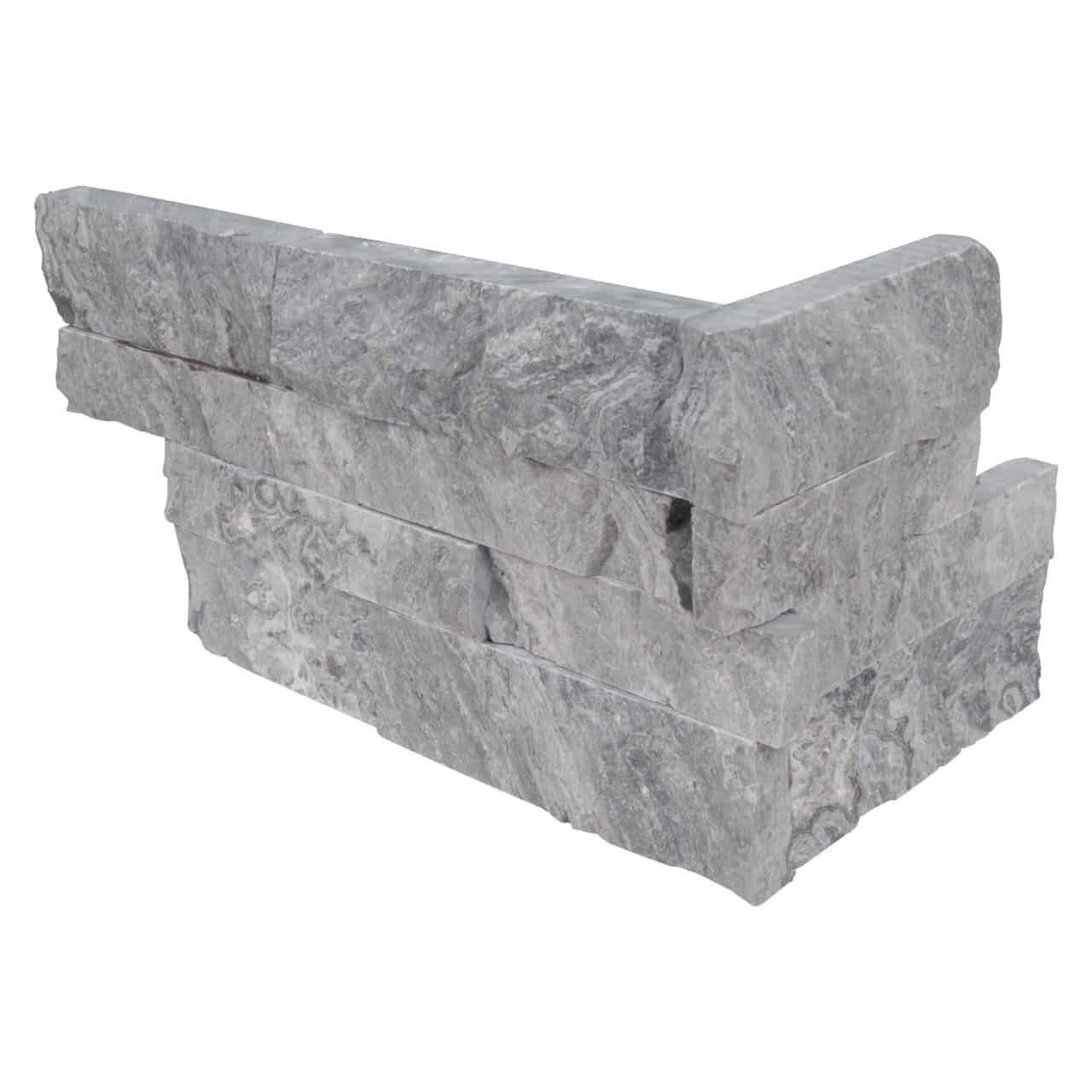 Glacial Grey Marble Corner"L"Panel6x18