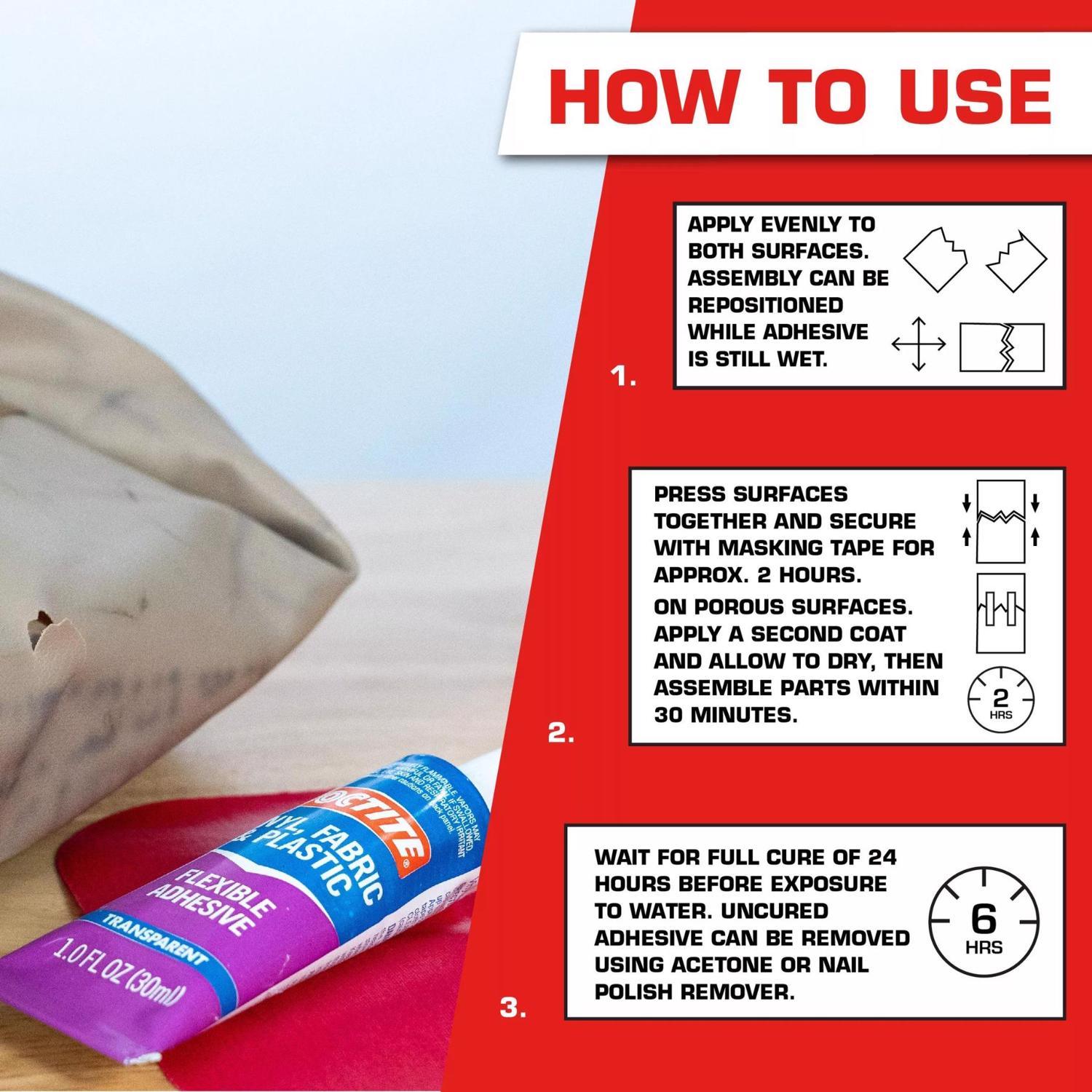 Loctite Vinyl, Fabric & Plastic High Strength Polyurethane Clear Flexible Adhesive 1 oz