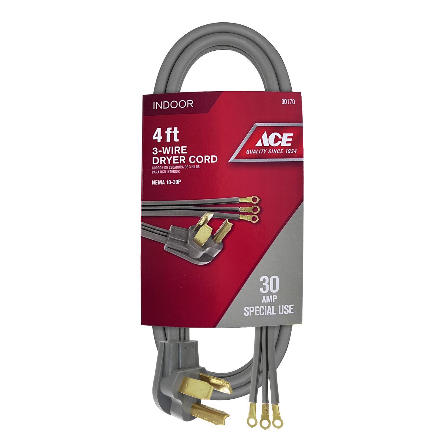 Ace 10/3 SRDT 125/250 V 4 ft. L Dryer Cord 3 Wire