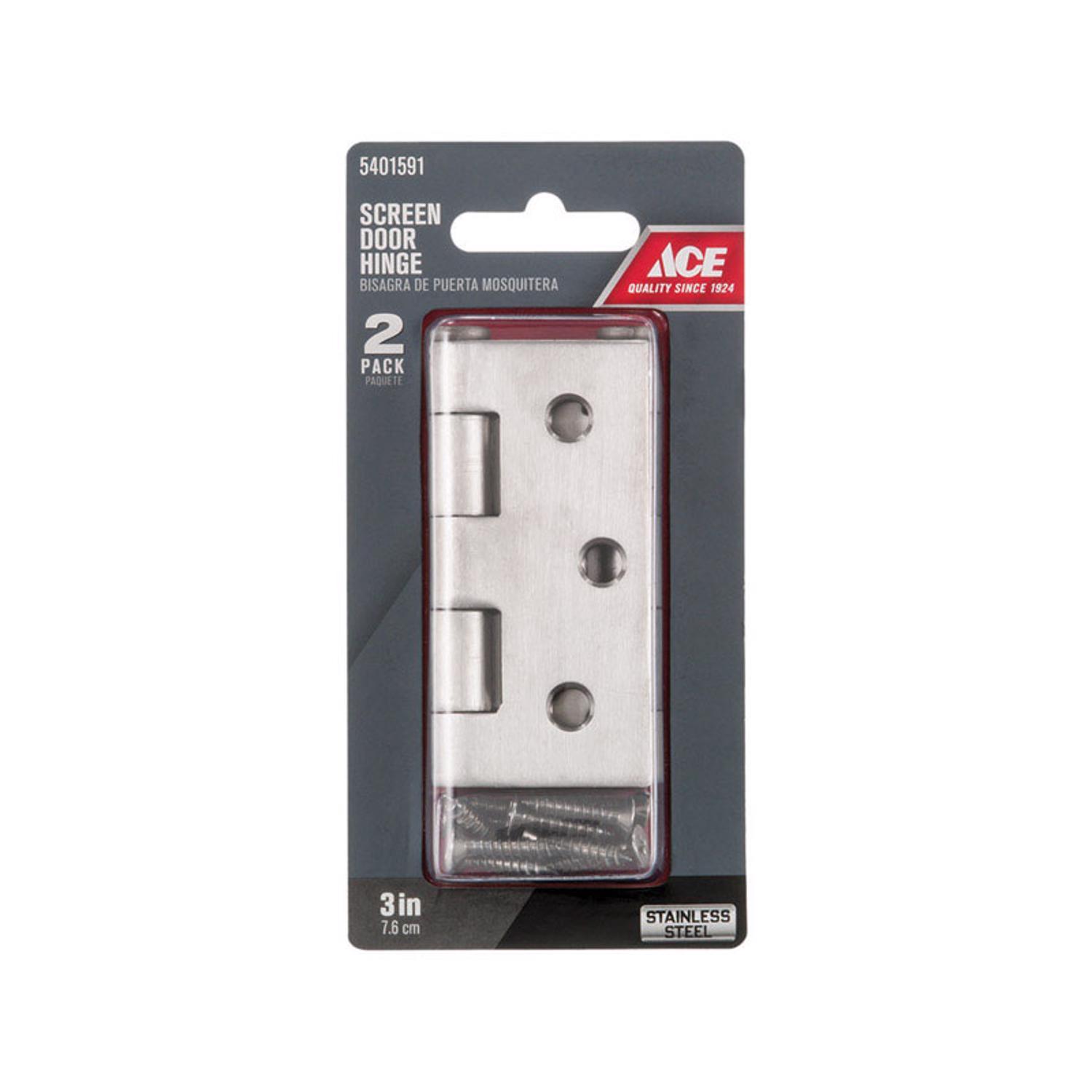 Ace 2-1/2 in. L Stainless Steel Screen Door Hinge 2 pk