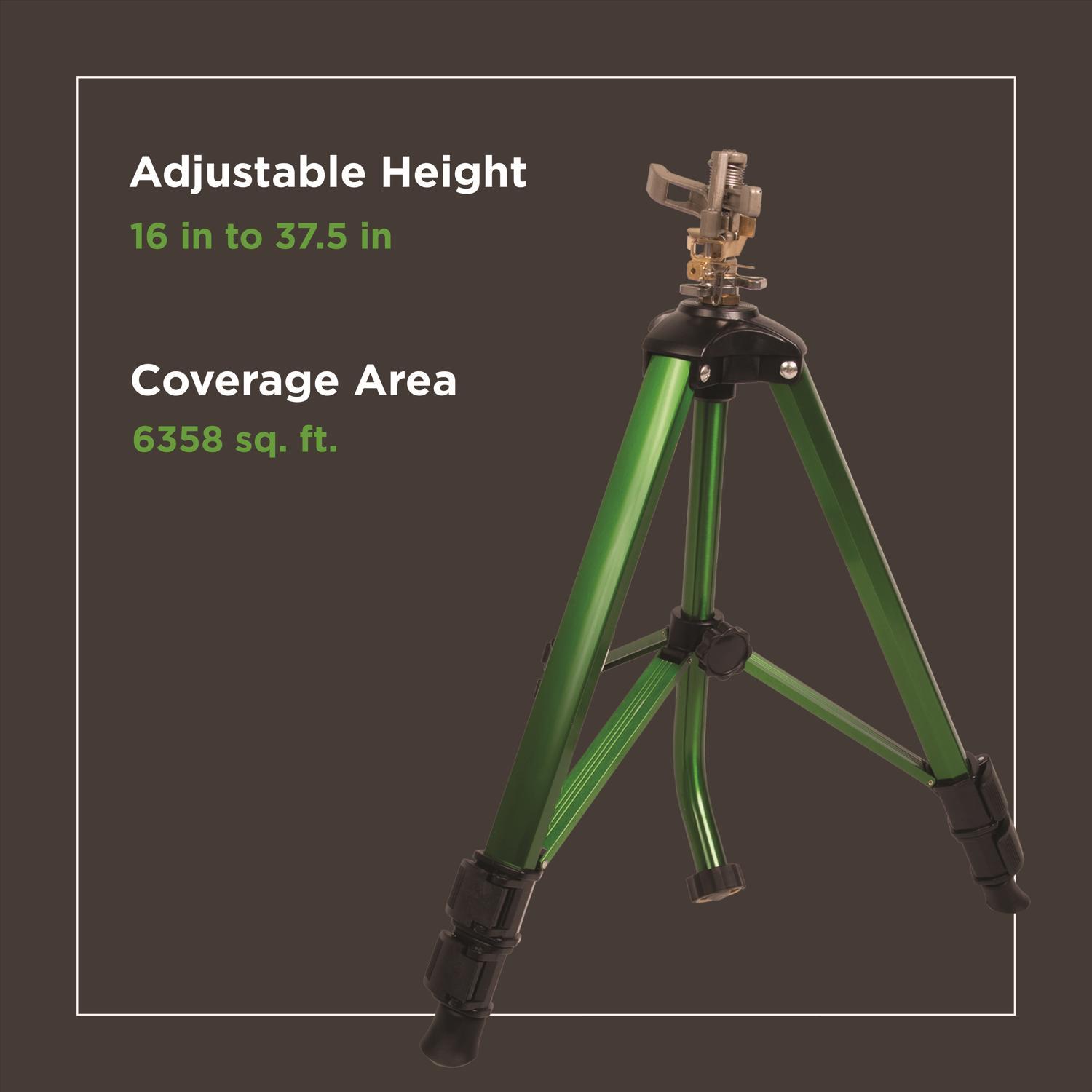 Ace Aluminum Tripod Base Impulse Sprinkler 6358 sq ft 1 pk