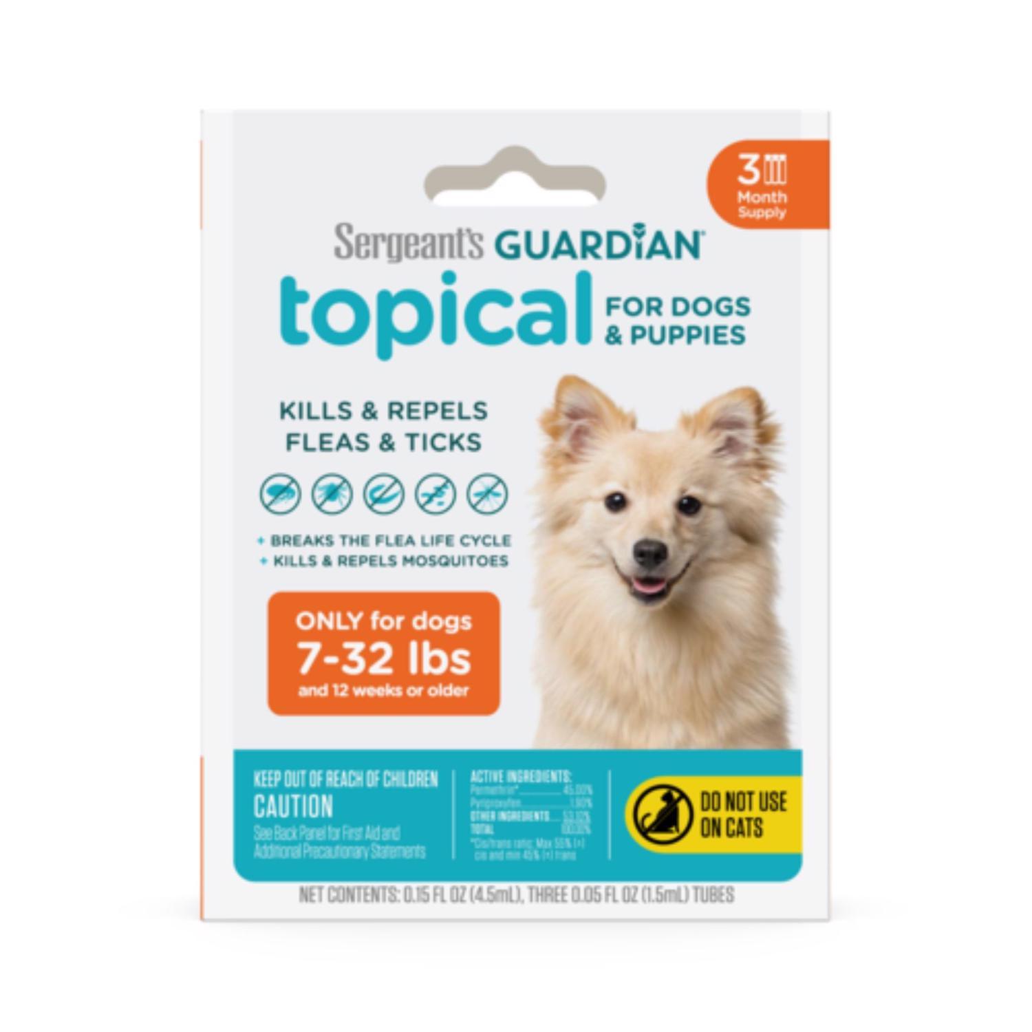 Sergeant's Guardian Liquid Dog Flea and Tick Killer Permethrin, S-Methoprene and Other Ingrediant 0.