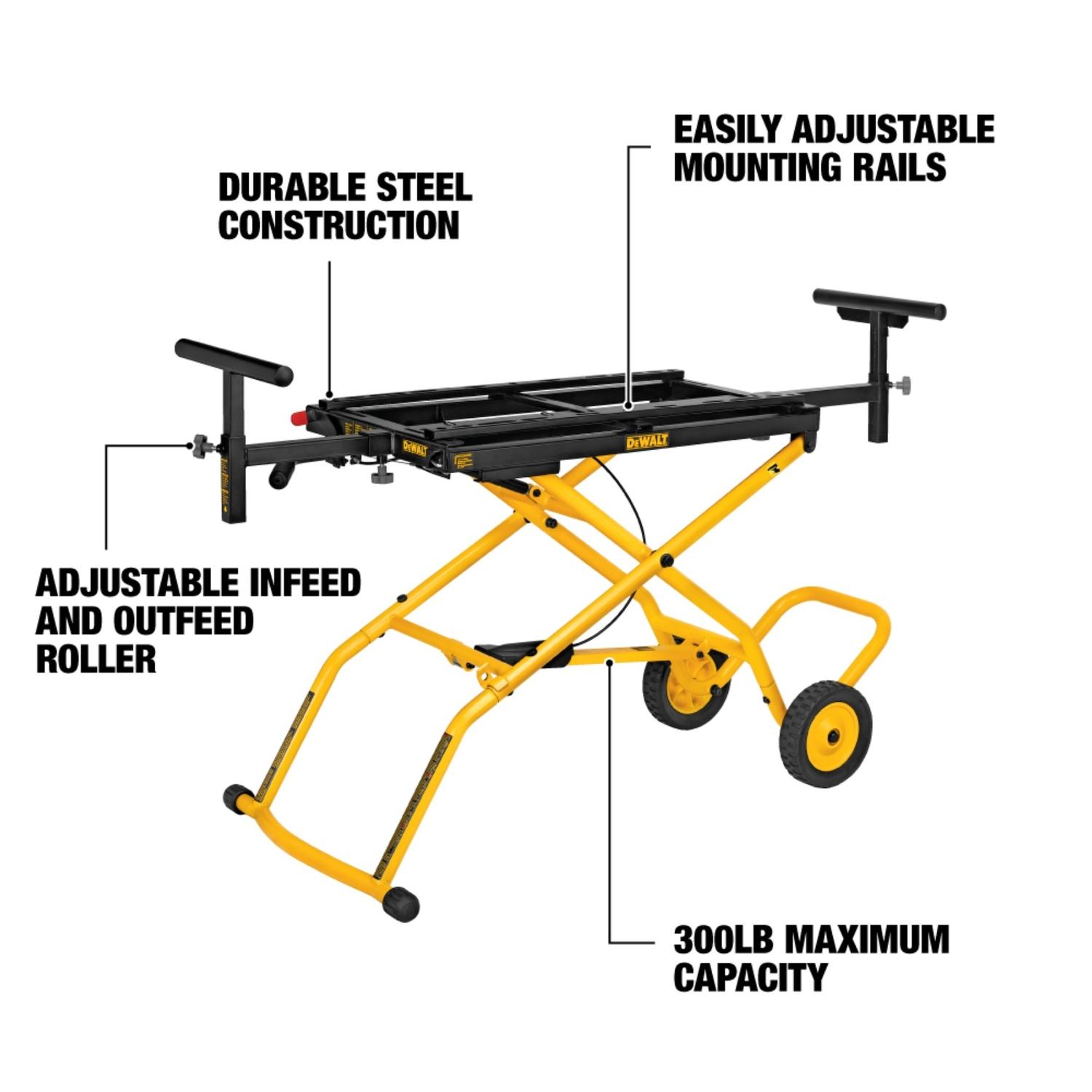 DEWALT Metal 98 in. L X 32-1/2 in. H X 59.5 in. W Miter Saw Stand Yellow 1 pc