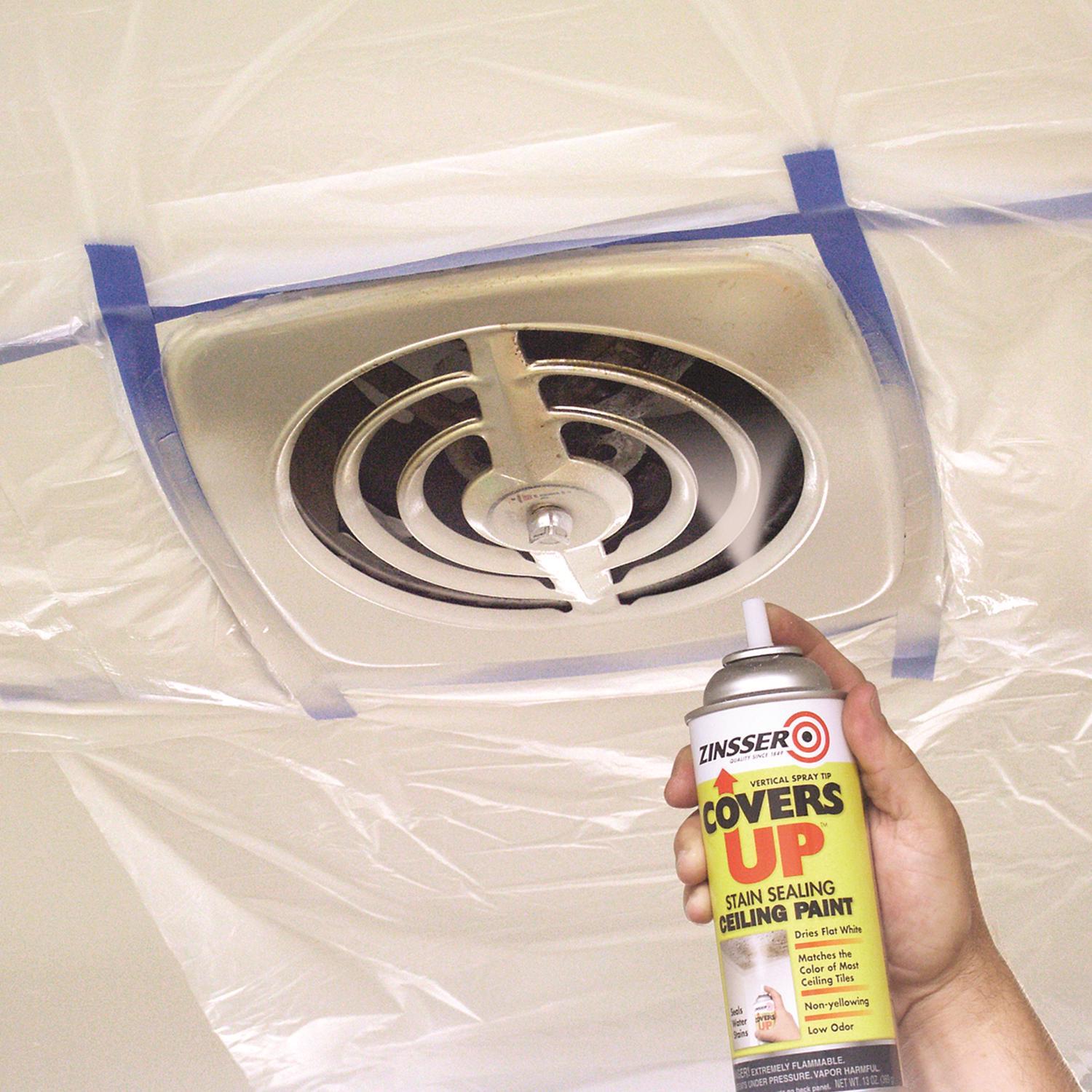 Zinsser Covers Up White Flat Solvent-Based Acrylic Ceiling Paint and Spray Primer 13 oz