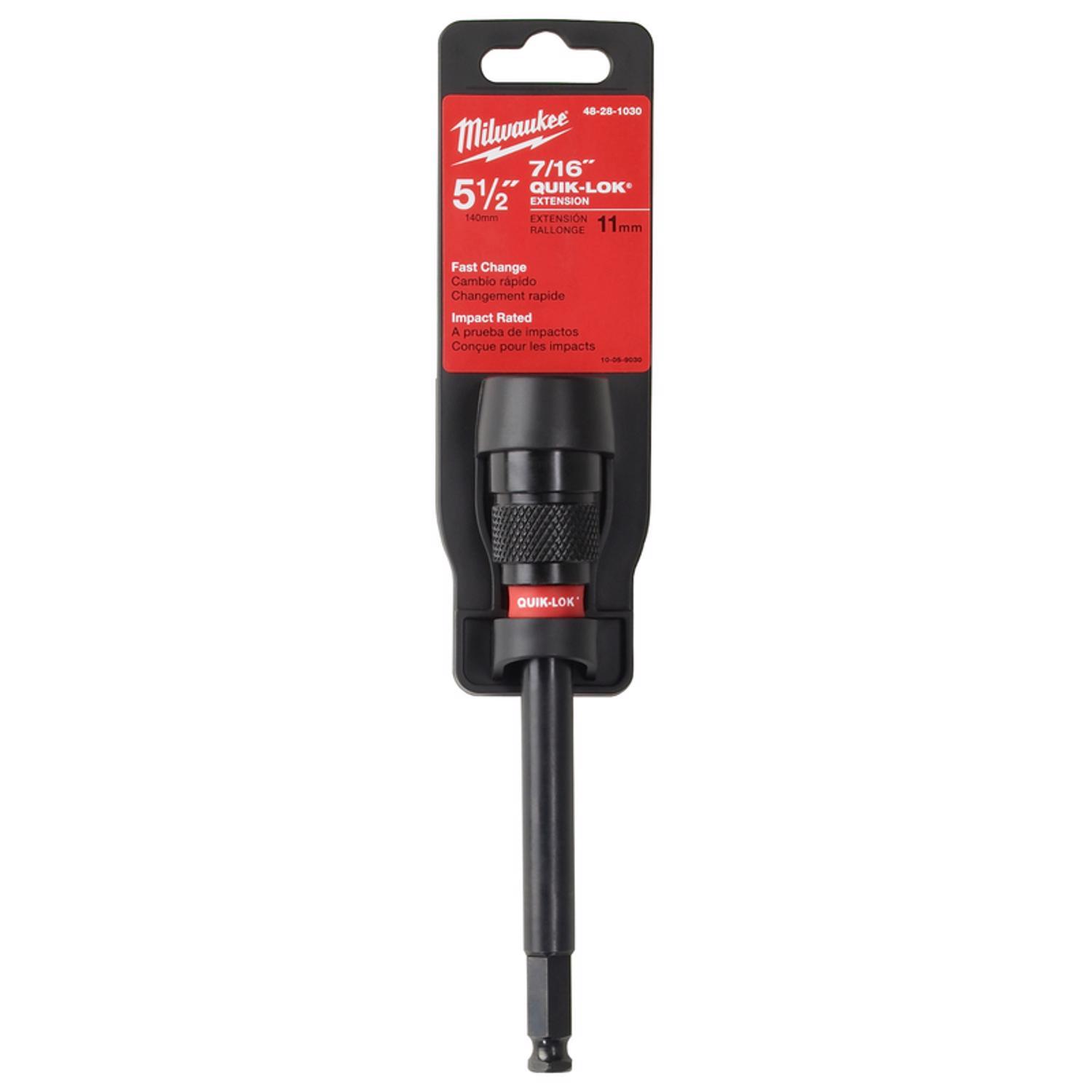 Milwaukee Quik-Lok 5.5 in. Alloy Steel Drill Chuck Extension 7/16 in. Hex Shank 1 pc