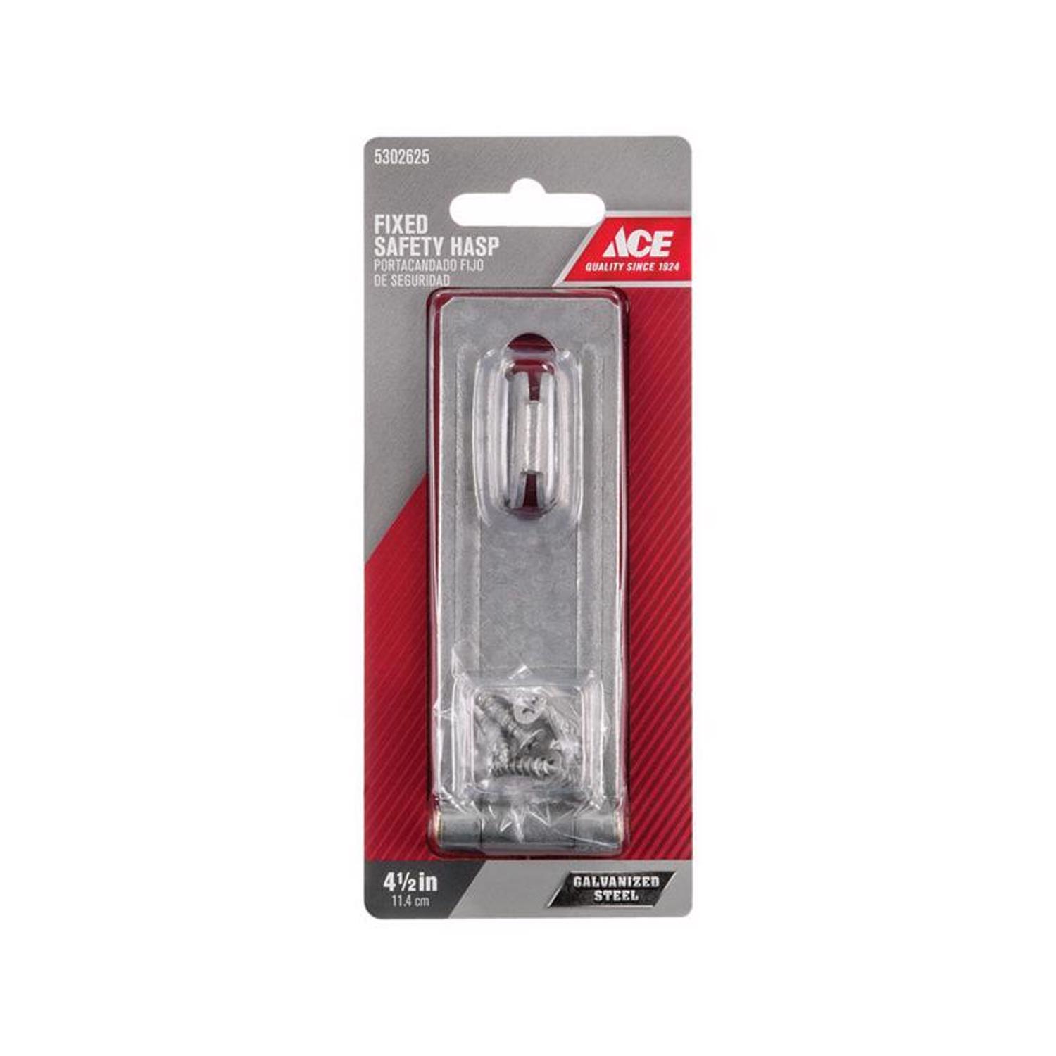 Ace Galvanized Steel 4-1/2 in. L Fixed Staple Safety Hasp