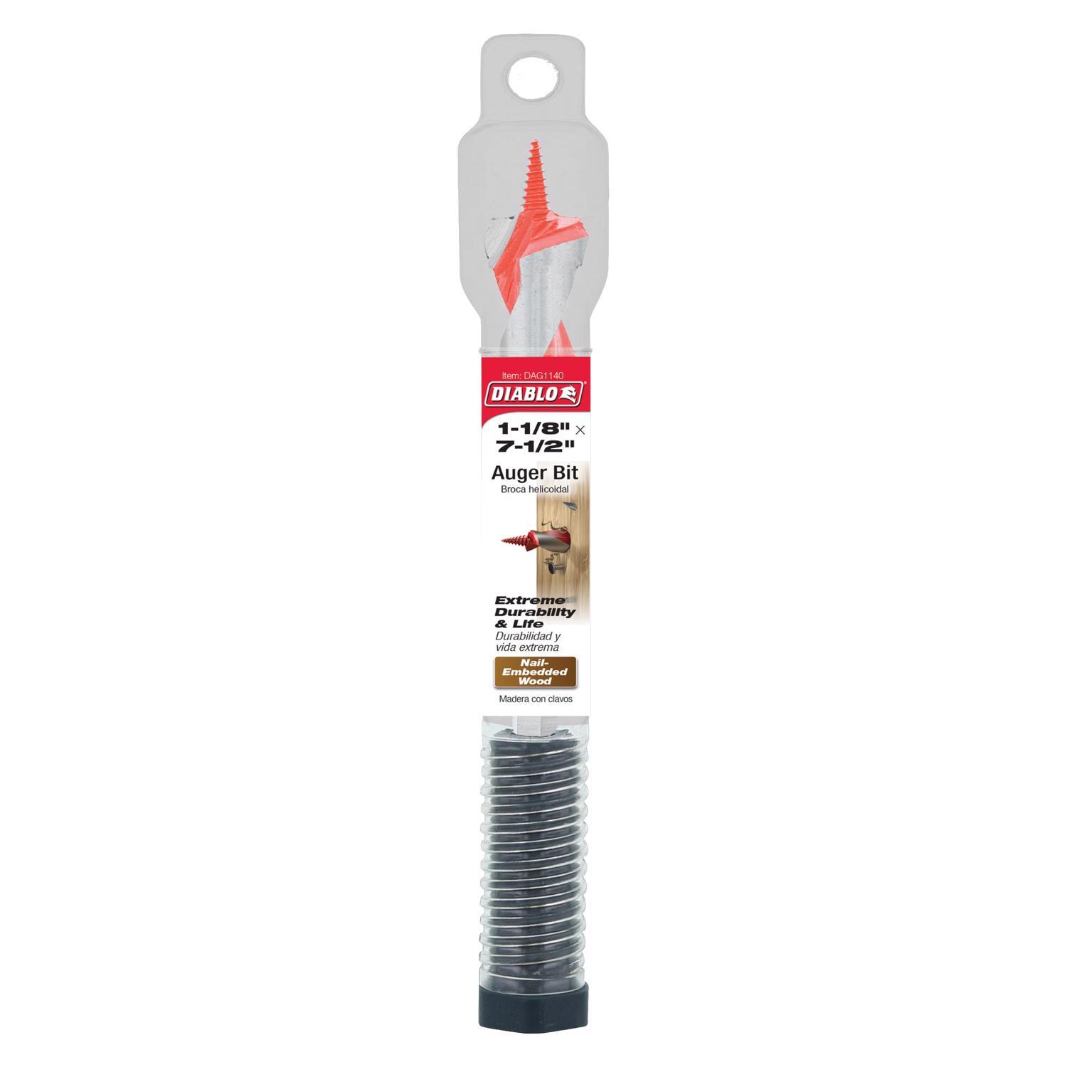 Diablo Dura-Tip 1-1/8 in. D X 7.5 in. L Auger Bit High Speed Steel 1 pc