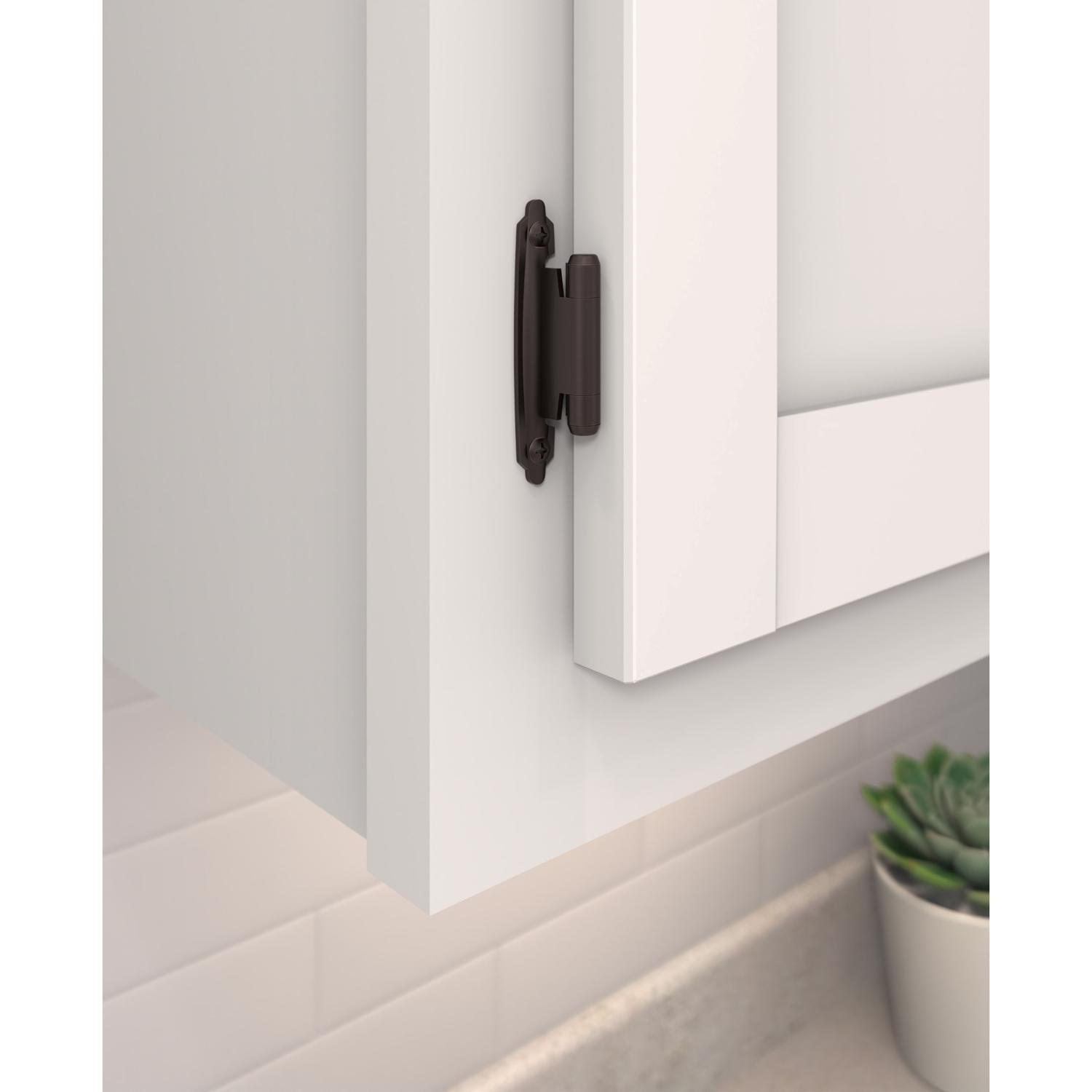 Amerock 1-13/16 in. W X 2-3/4 in. L Oil Rubbed Bronze Steel Self-Closing Hinge 2 pk