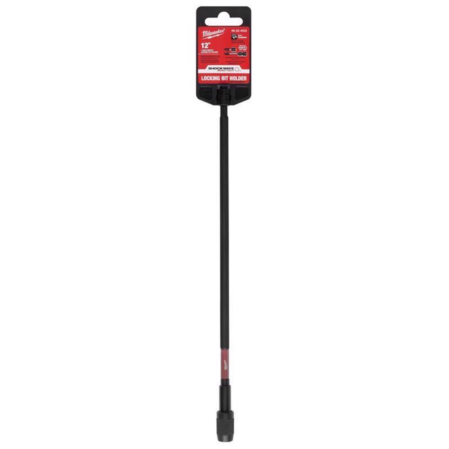 Milwaukee Shockwave 12 in. Alloy Steel Impact Magnetic Locking Bit Holder 1/4 in. Hex Shank 1 pc