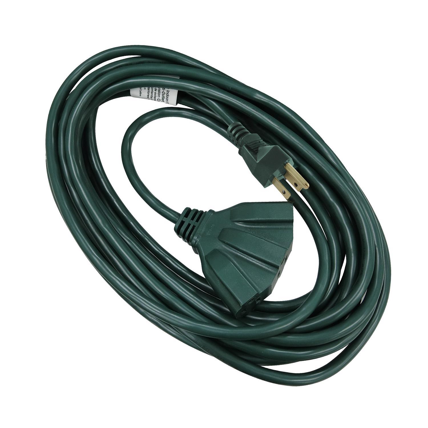 Ace Outdoor 50 ft. L Green Triple Outlet Cord 16/3 SJTW