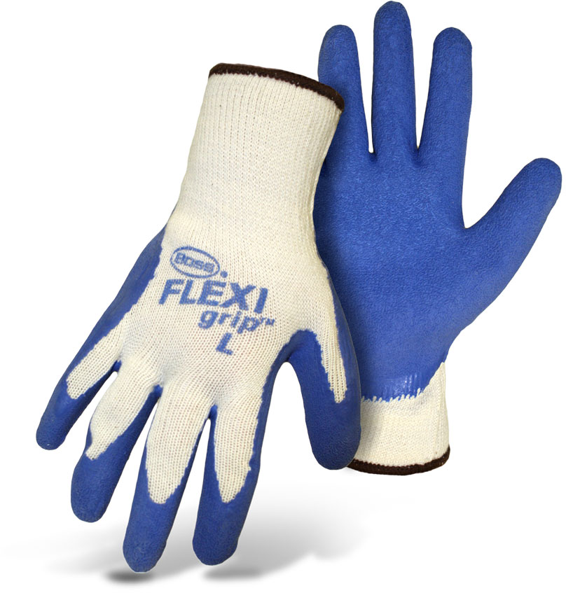 Glove String Knit L Blue Latex