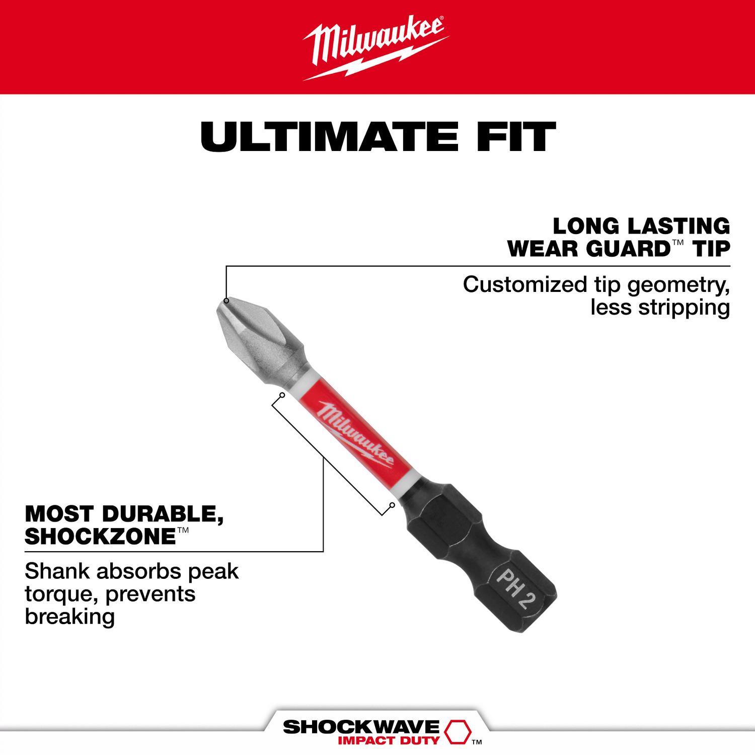 Milwaukee Shockwave Assorted 1/4 in. drive X 4 in. L Impact Driver Bit Set Alloy Steel 100 pc