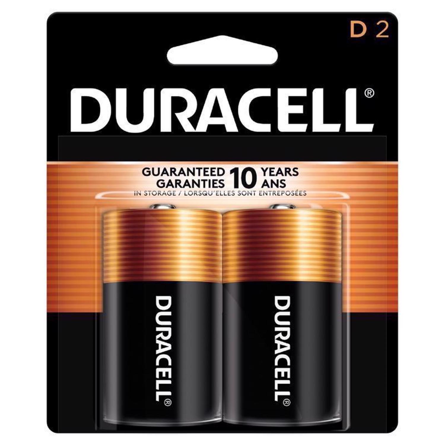 Duracell Coppertop D Alkaline Batteries 2 Pack Carded