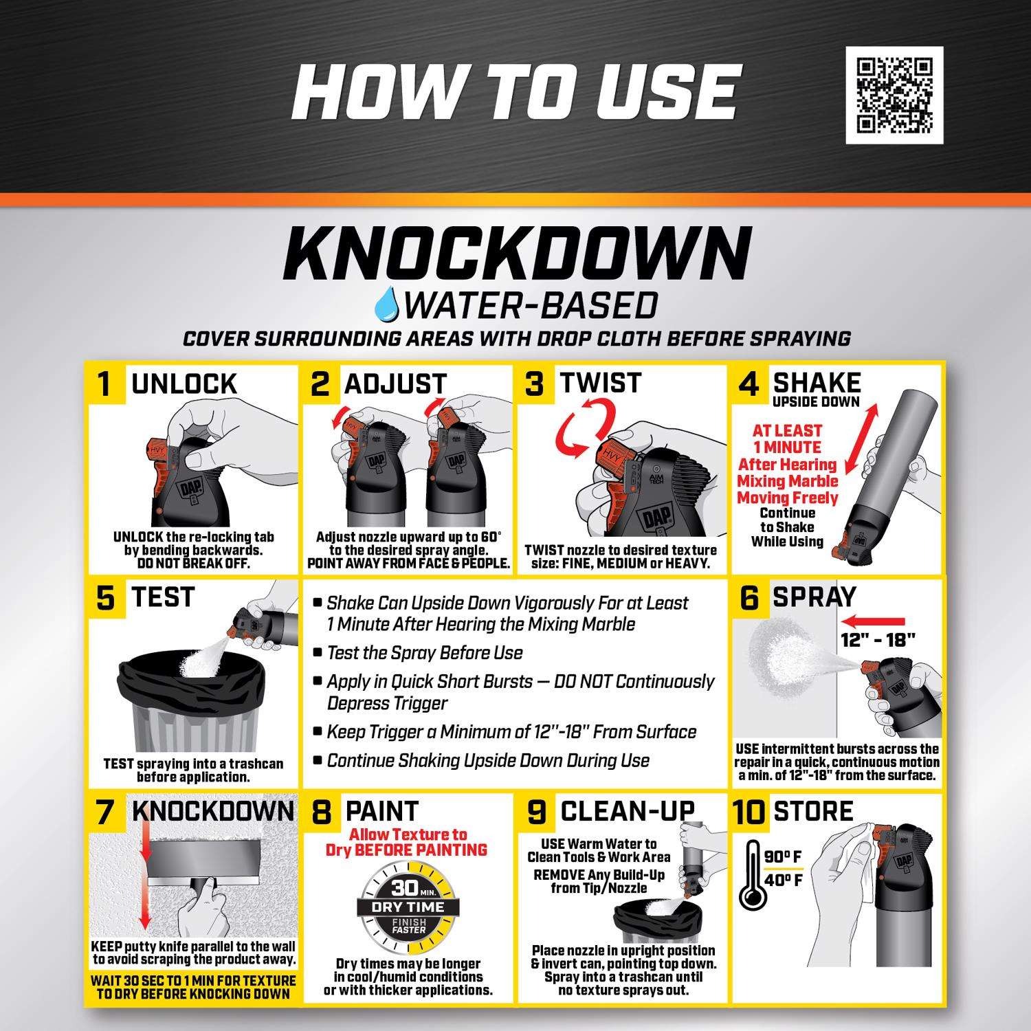 DAP White Water-Based Knockdown Wall Texture 25 oz.
