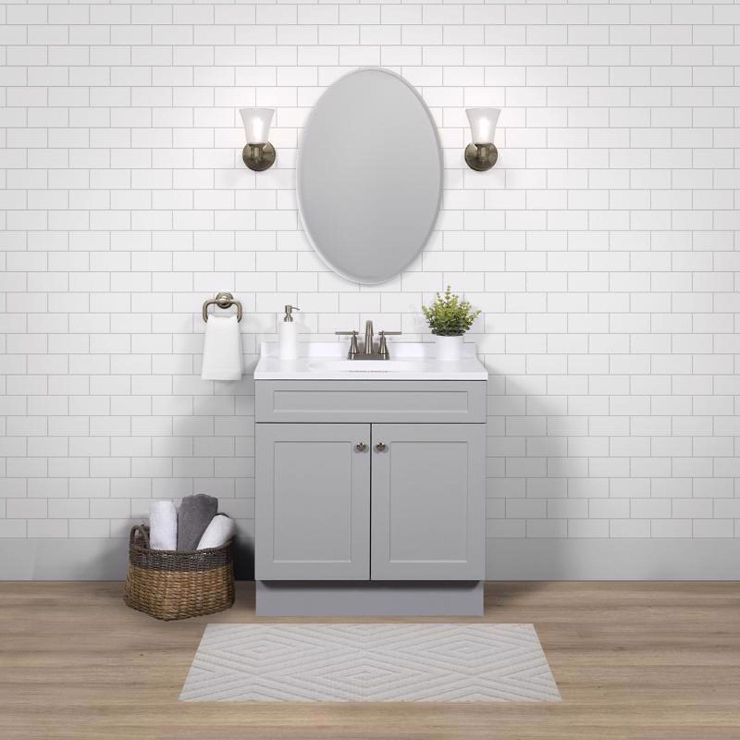 Zenna Home Single Gray Bathroom Vanity 30 in. W X 18 in. D X 35 in. H