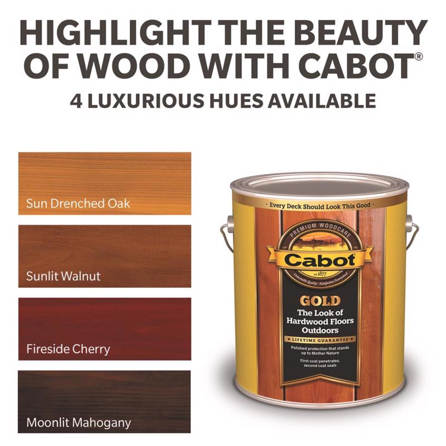 Cabot Gold Transparent Satin Moonlit Mahogany Oil-Based Alkyd Linseed Oil Wood Finish 1 gal