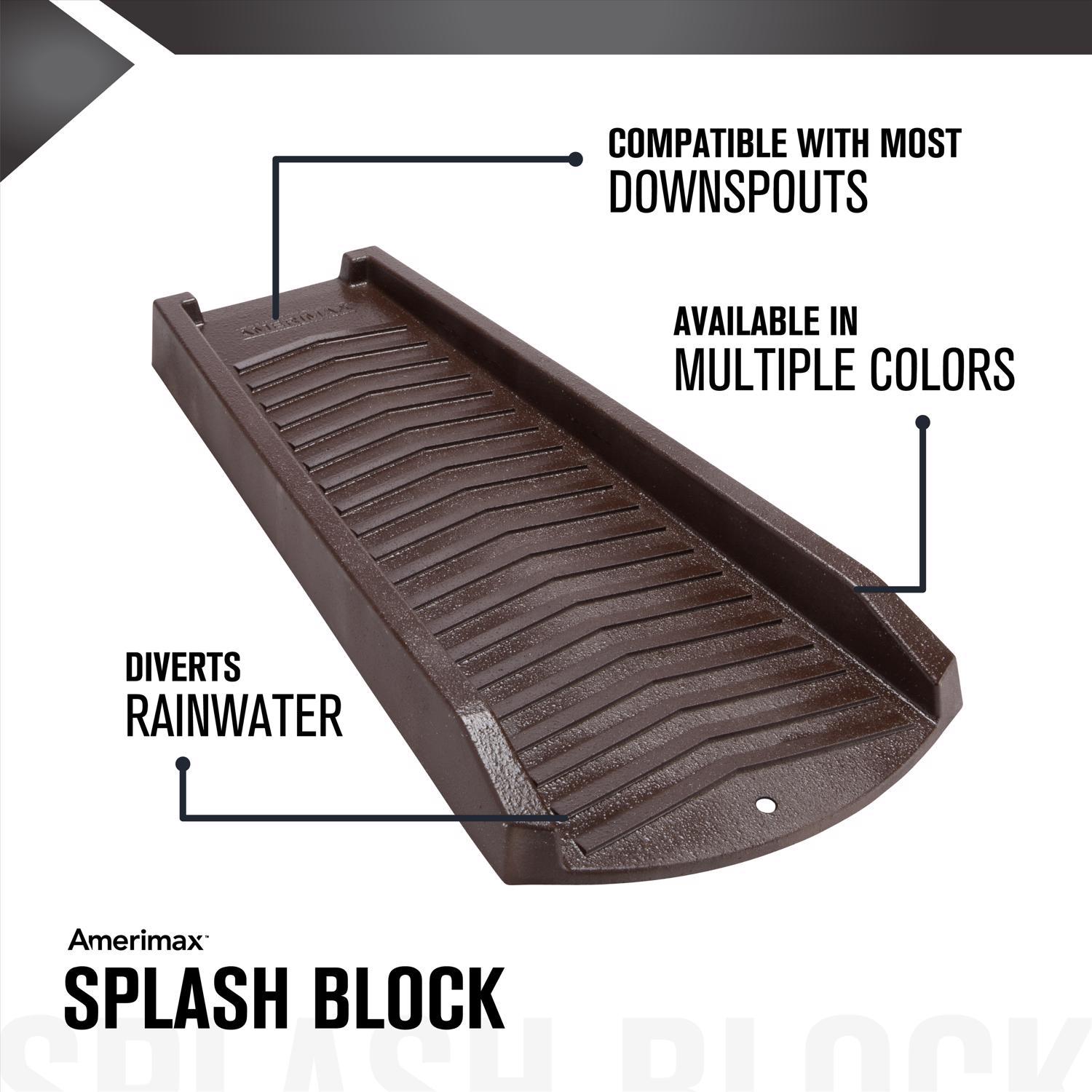 Amerimax 2.5 in. H X 11.5 in. W X 24 in. L Brown Vinyl K Splash Block