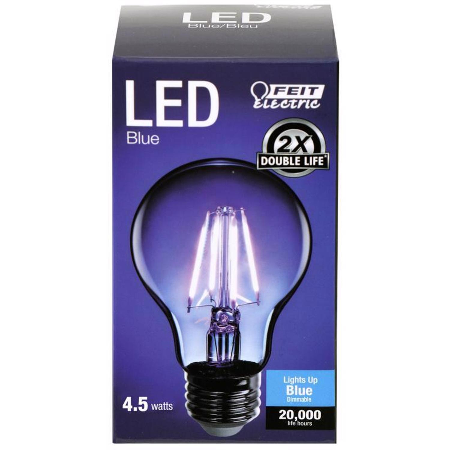 Feit A19 E26 (Medium) Filament LED Bulb Blue 30 Watt Equivalence 1 pk