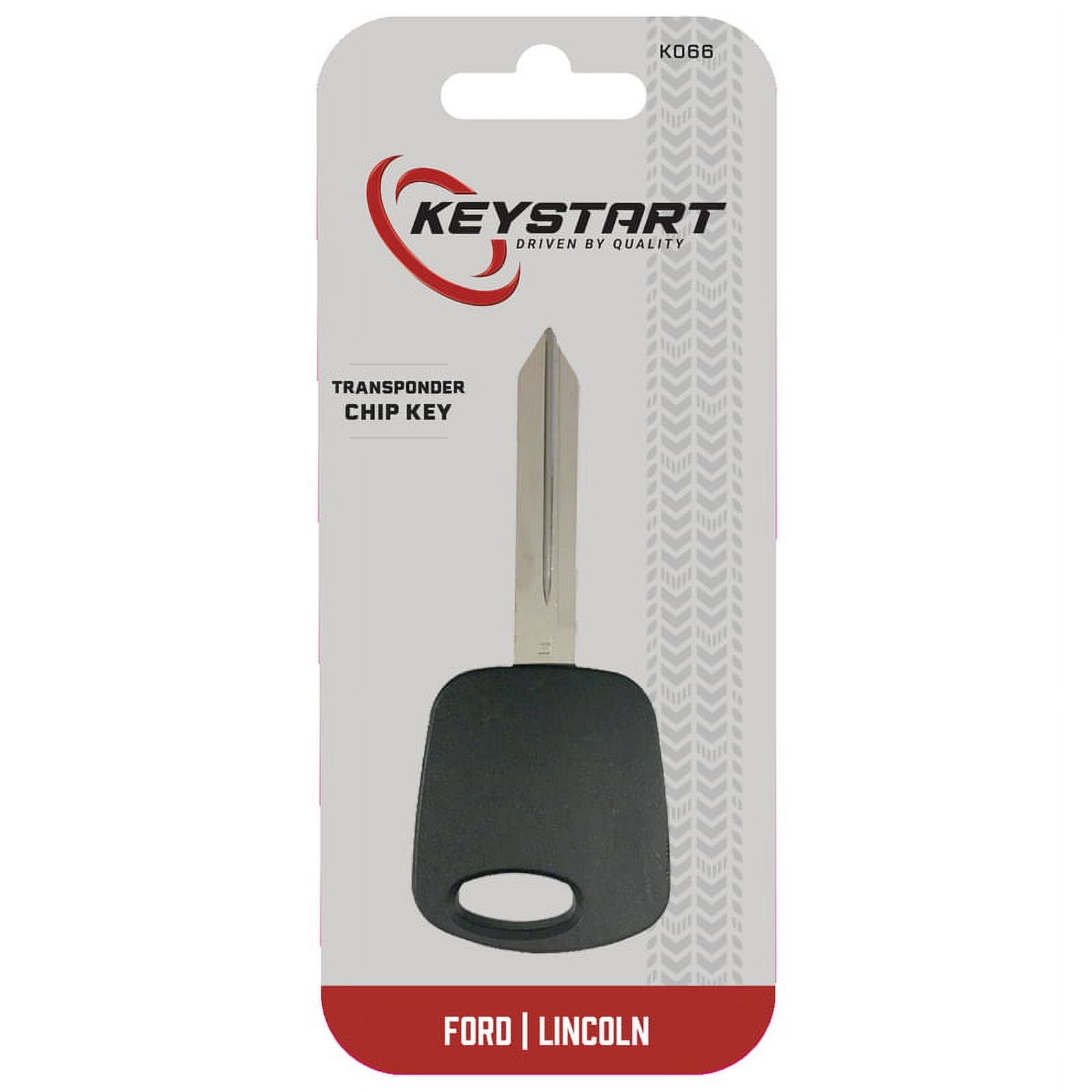 Hillman KeyStart 9977342 Replacement Key Transponder Key Automotive K066 Single For Ford Black/Silver