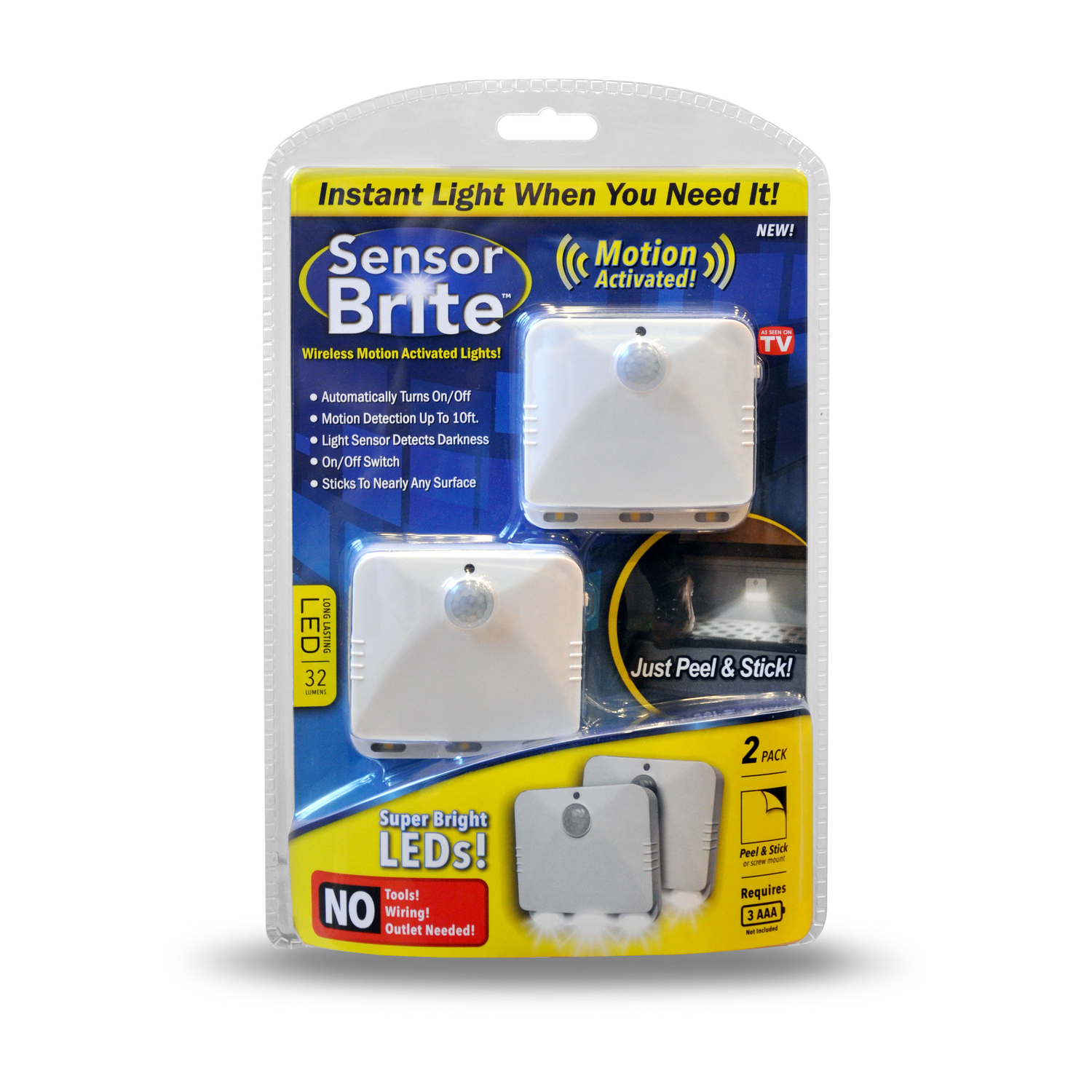 Sensor Brite As Seen On Tv Automatic Battery Powered Led Night Light with Sensor