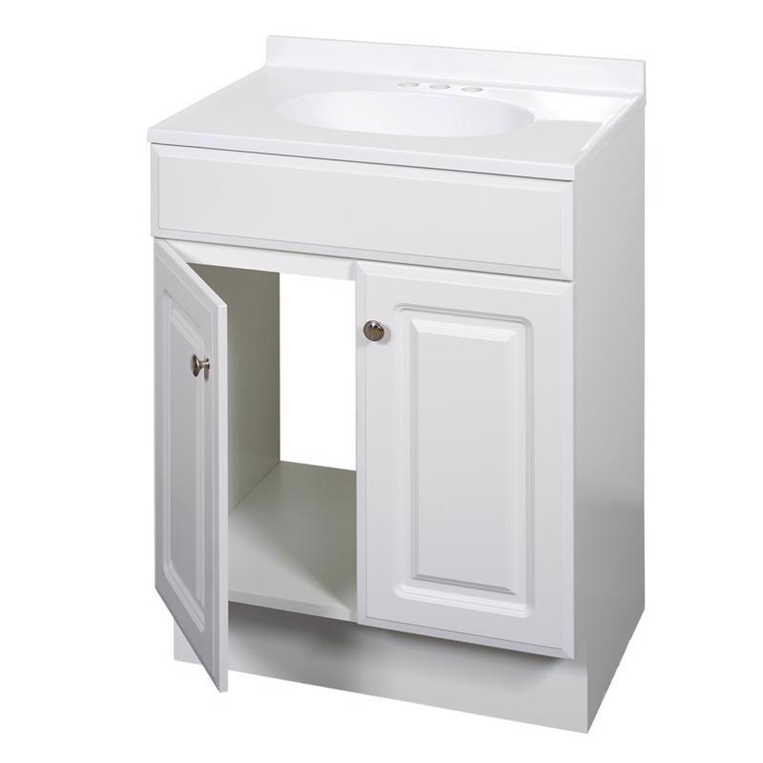 Zenna Home Single White Bathroom Vanity 24 in. W X 18 in. D X 35 in. H