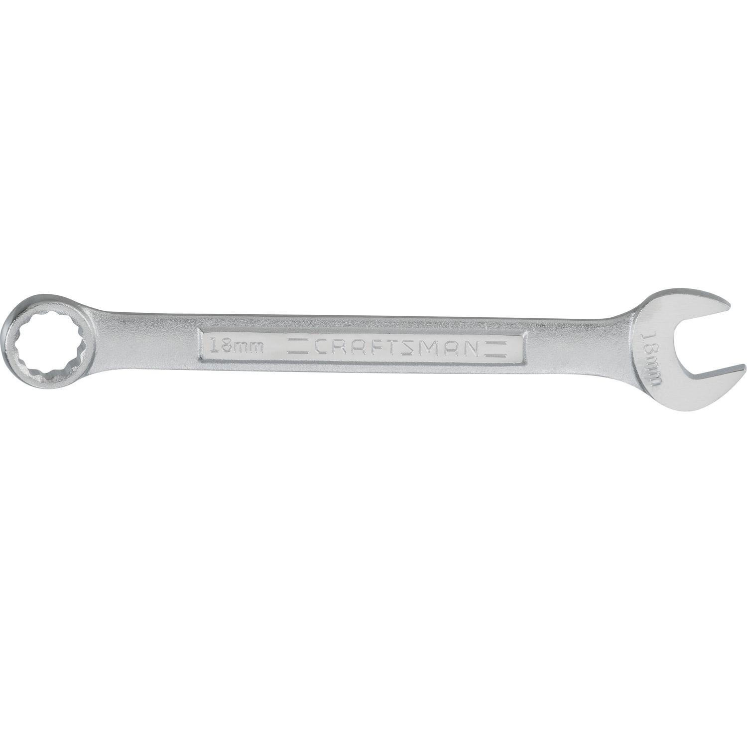 CRAFTSMAN 18 mm X 18 mm 12 Point Metric Combination Wrench 8.8 in. L 1 pc