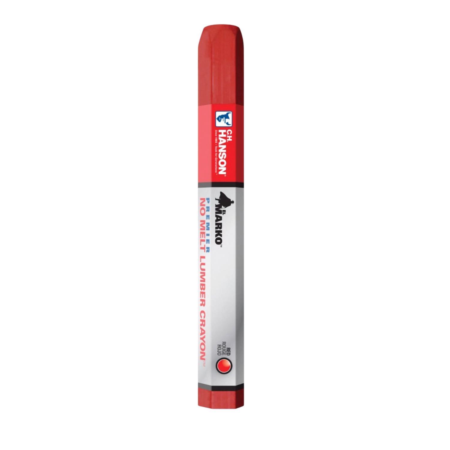 C.H. Hanson Premier No Melt 4.5 in. L Lumber Crayon Red 1 pc
