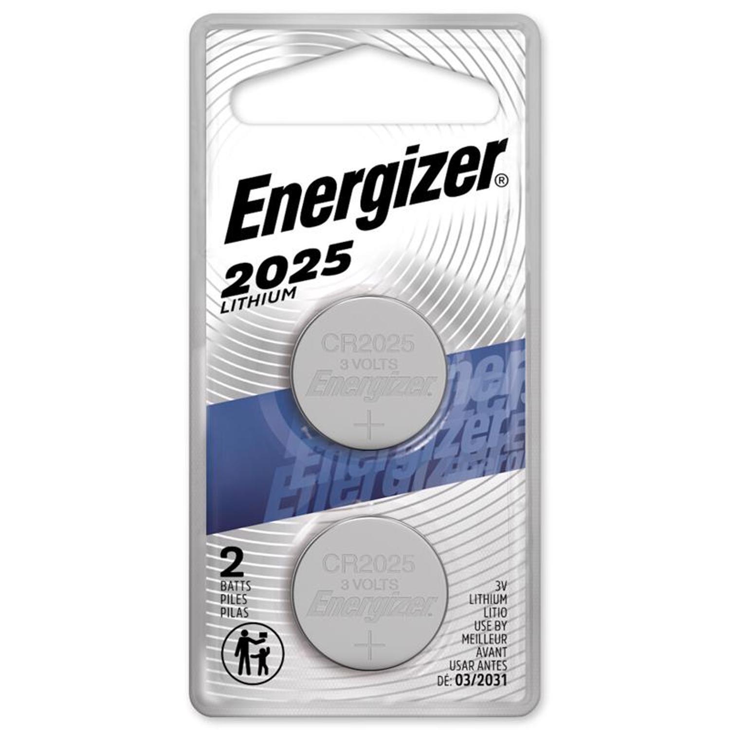 Energizer Lithium 2025 3 V Electronic/Watch Battery 2 Pack