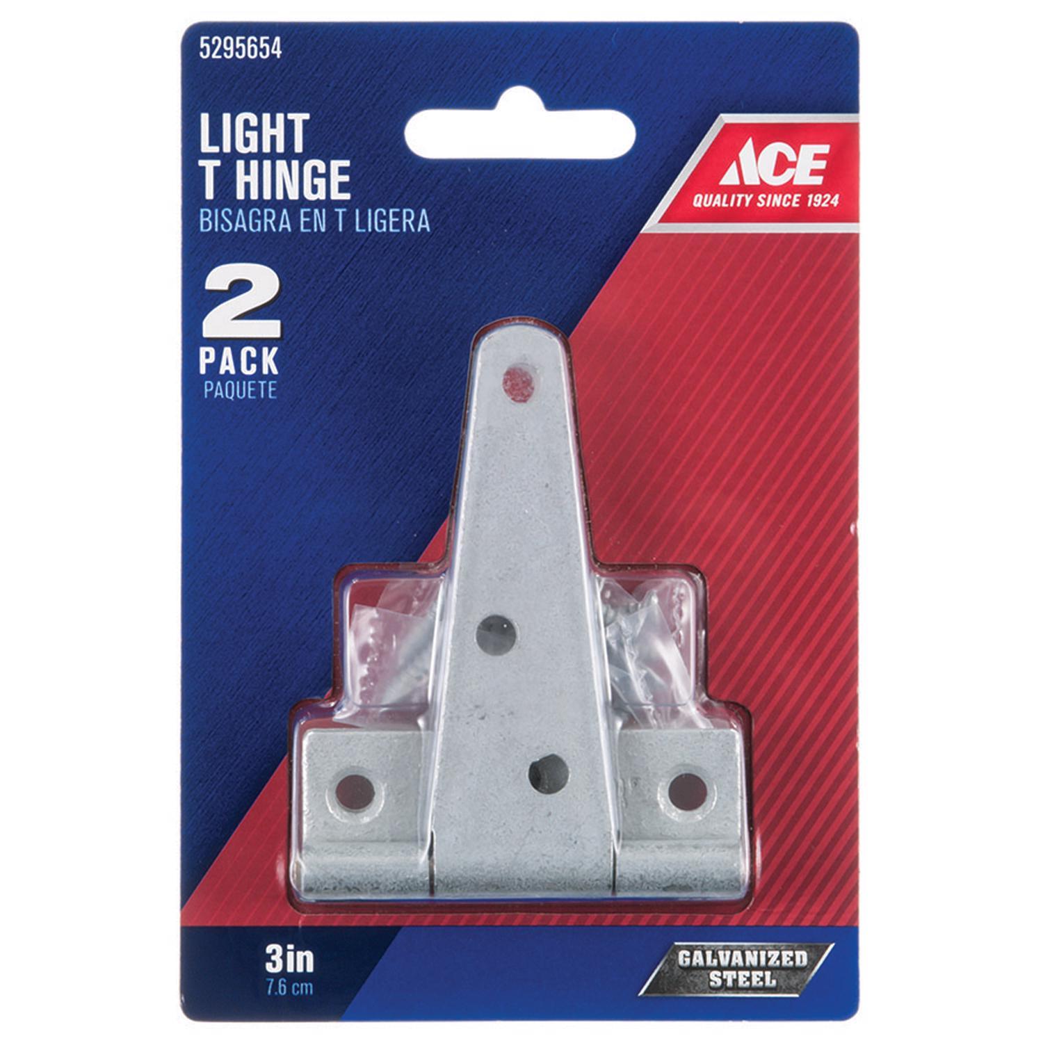 Ace 3 in. L Galvanized Light Duty T Hinge 2 pk