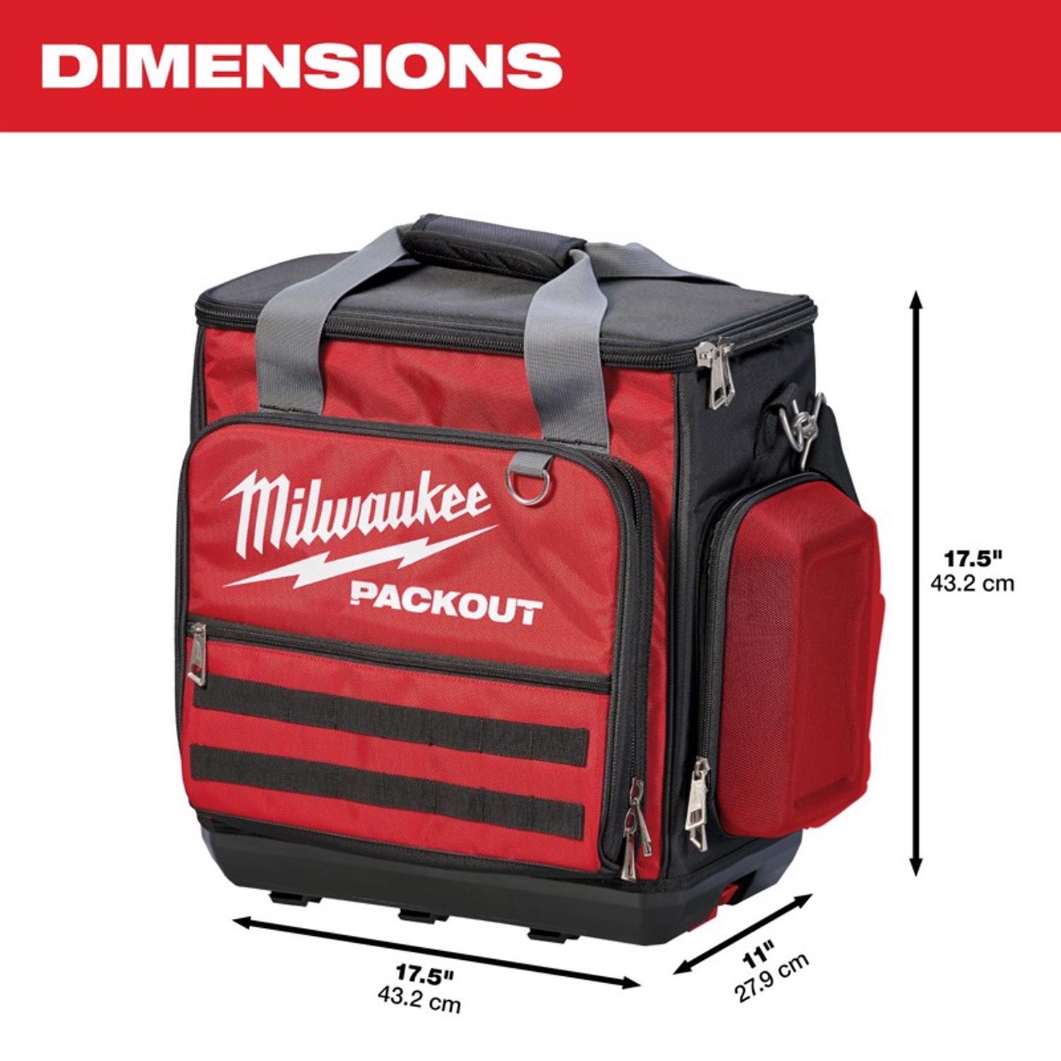 Milwaukee Packout Ballistic Nylon Tech Bag 58 pocket Black/Red 1 pc