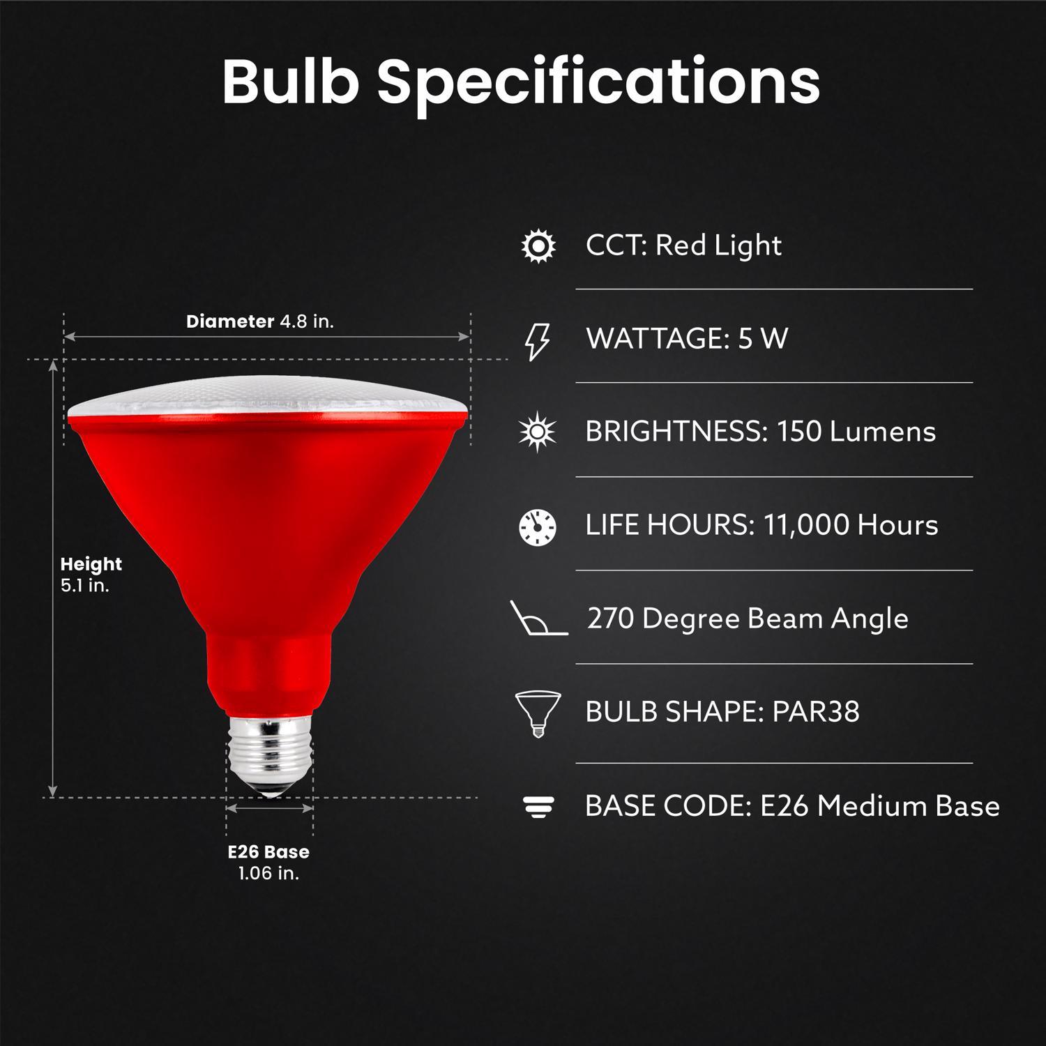 Feit PAR38 E26 (Medium) LED Bulb Red 120 Watt Equivalence 1 pk