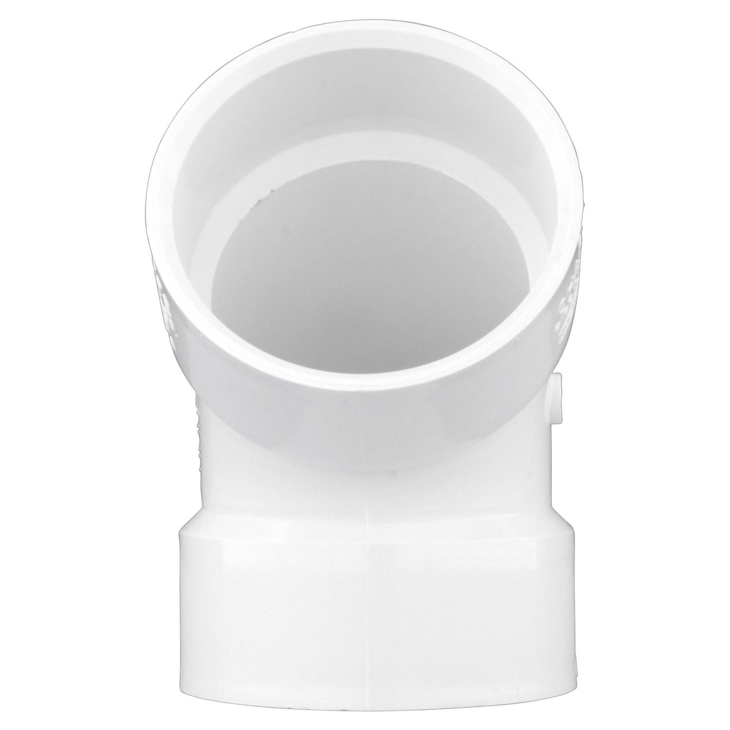 Charlotte Pipe Schedule 40 2 in. Hub X 2 in. D Hub PVC 45 Degree Elbow 1 pk