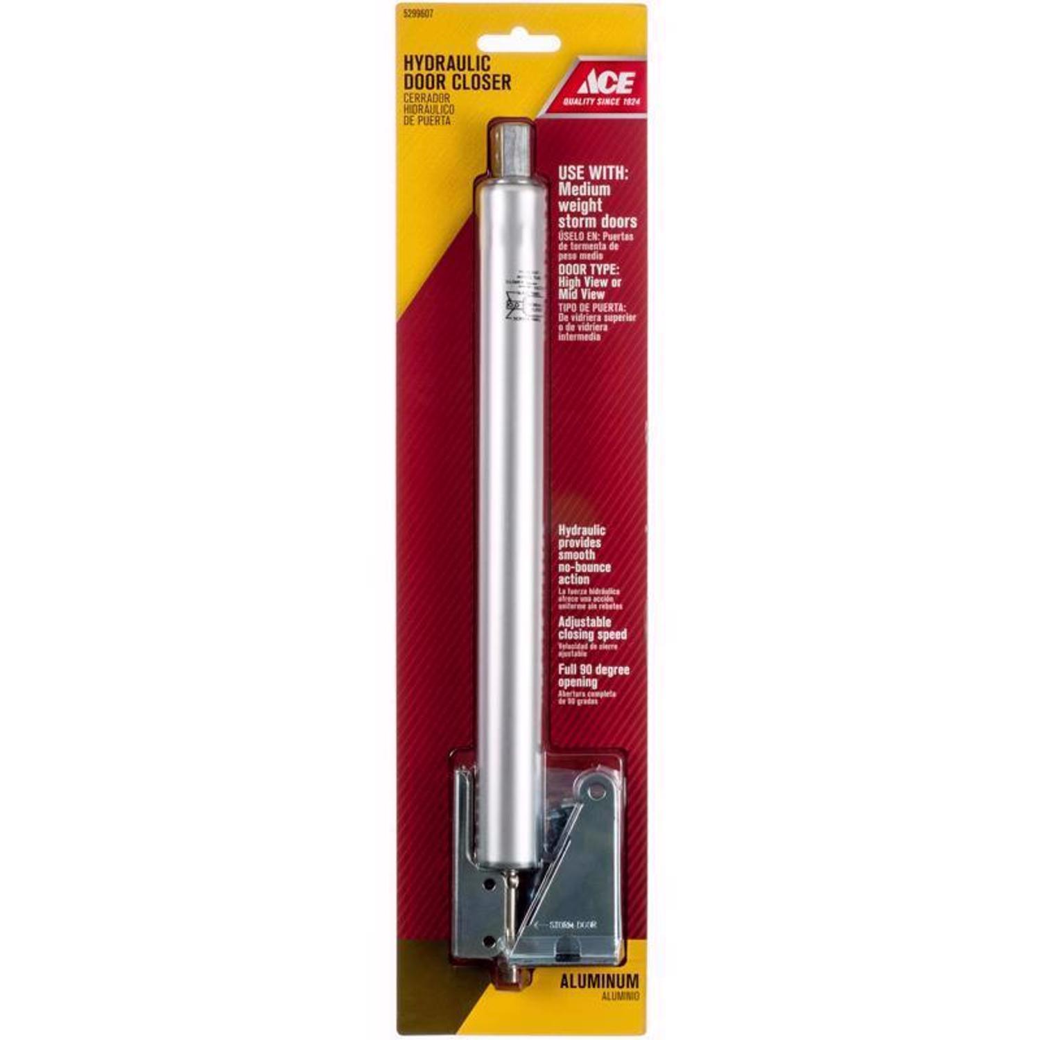 Ace Silver Aluminum Hydraulic Screen/Storm Door Closer