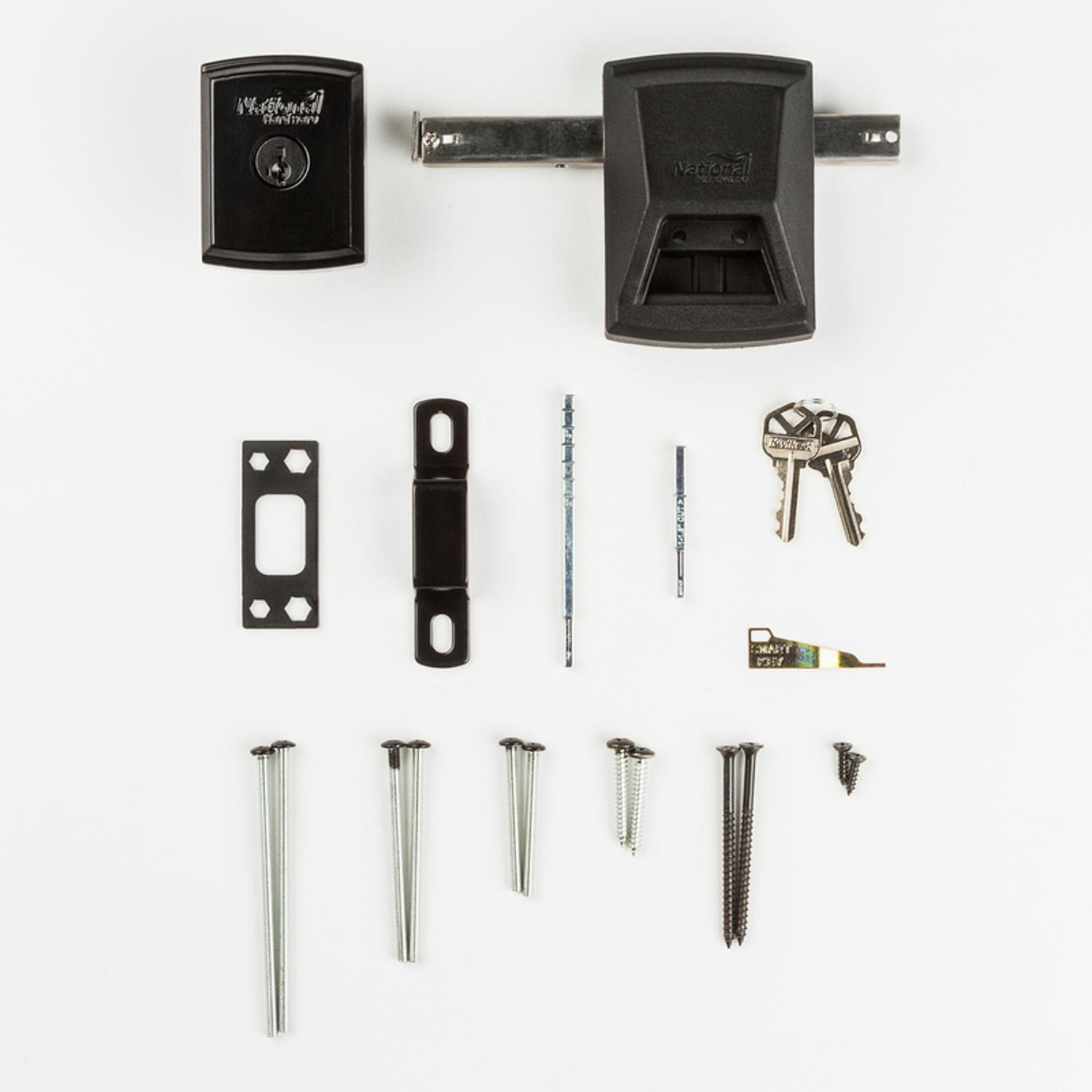 National Hardware SmartKey 3.35 in. L Black Metal Gate Lock 1 pk