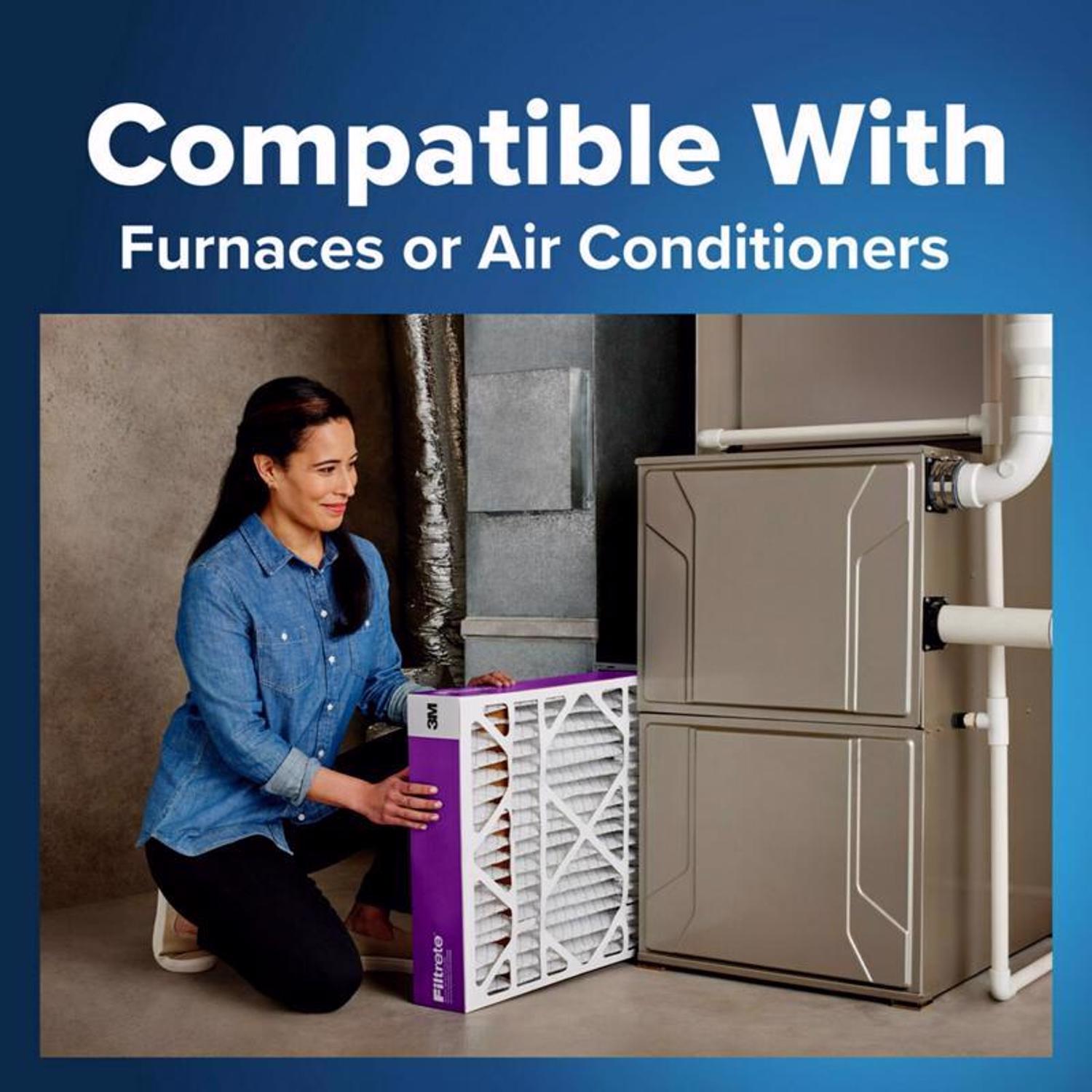 Filtrete 20 in. W X 25 in. H X 4 in. Polyester 12 MERV Pleated Allergen Air Filter 1 pk