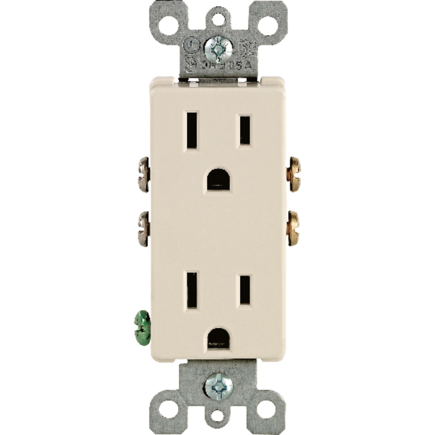 Leviton Decora 15 amps 125 V Duplex Light Almond Outlet 5-15R 1 pk