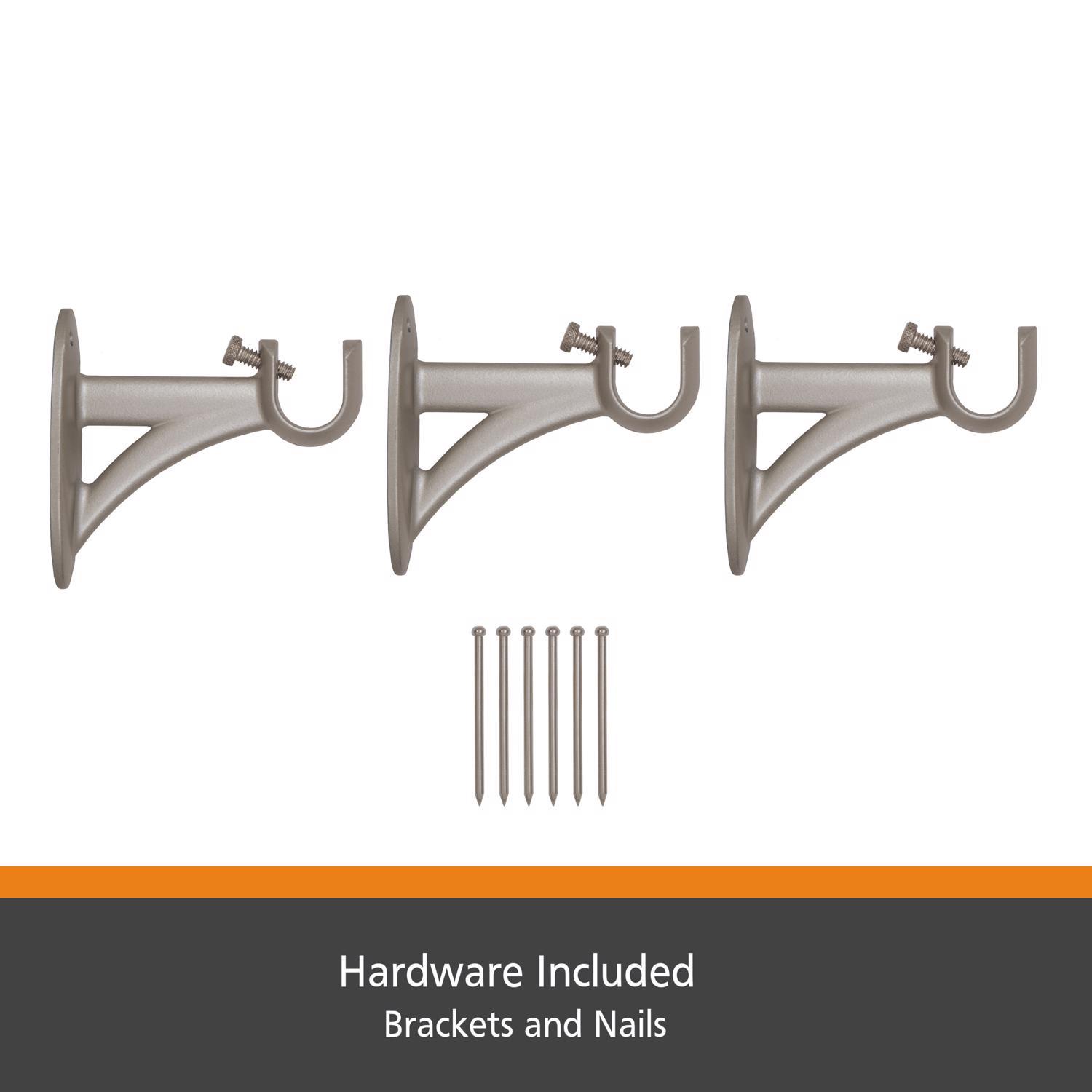 Kenney Fast Fit Pewter Silver Modern/Contemporary Curtain Rod 66 in. L X 120 in. L