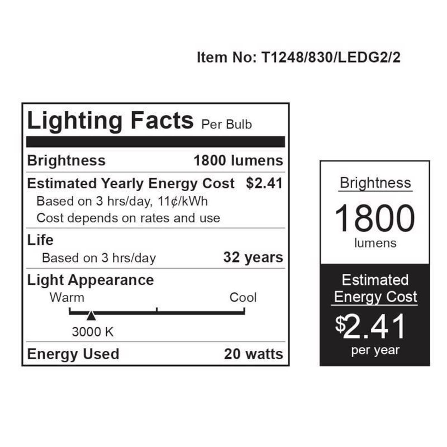 Feit Plug & Play T12 Bright White 48 in. G13 Linear LED Bulb 40 Watt Equivalence 2 pk