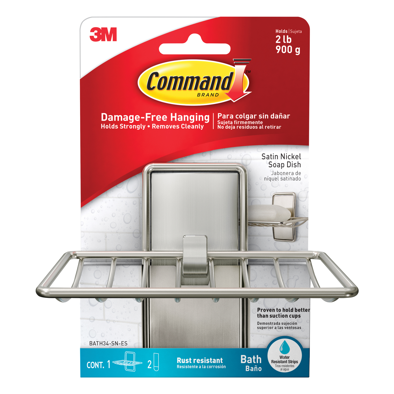 3M Command Medium Metal Soap Dish 4.92 in. L 1 pk