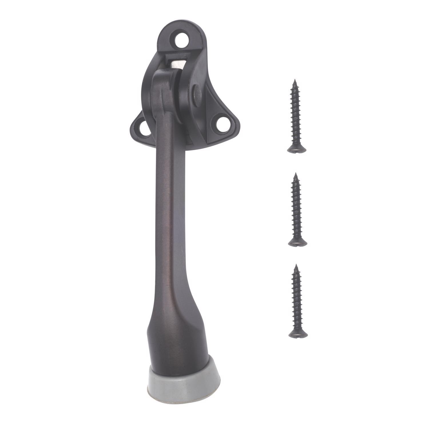 Ace 4 in. W Metal Oil Rubbed Bronze Bronze Kick-Down Door Holder Mounts to door and wall 0 in.